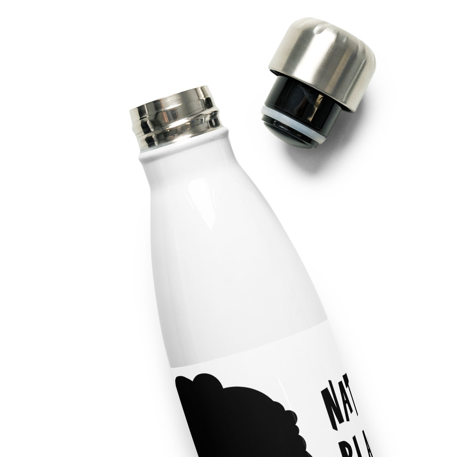 Natural Black Hair Water Bottle – 500ml Insulated Stainless Steel Flask | BPA-Free