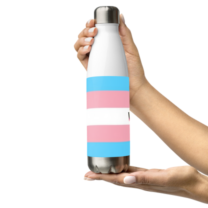 VOCE LINDX Transgender Flag Stainless Steel Water Bottle – 500ml Leak-Proof, Vacuum Insulated, BPA-Free