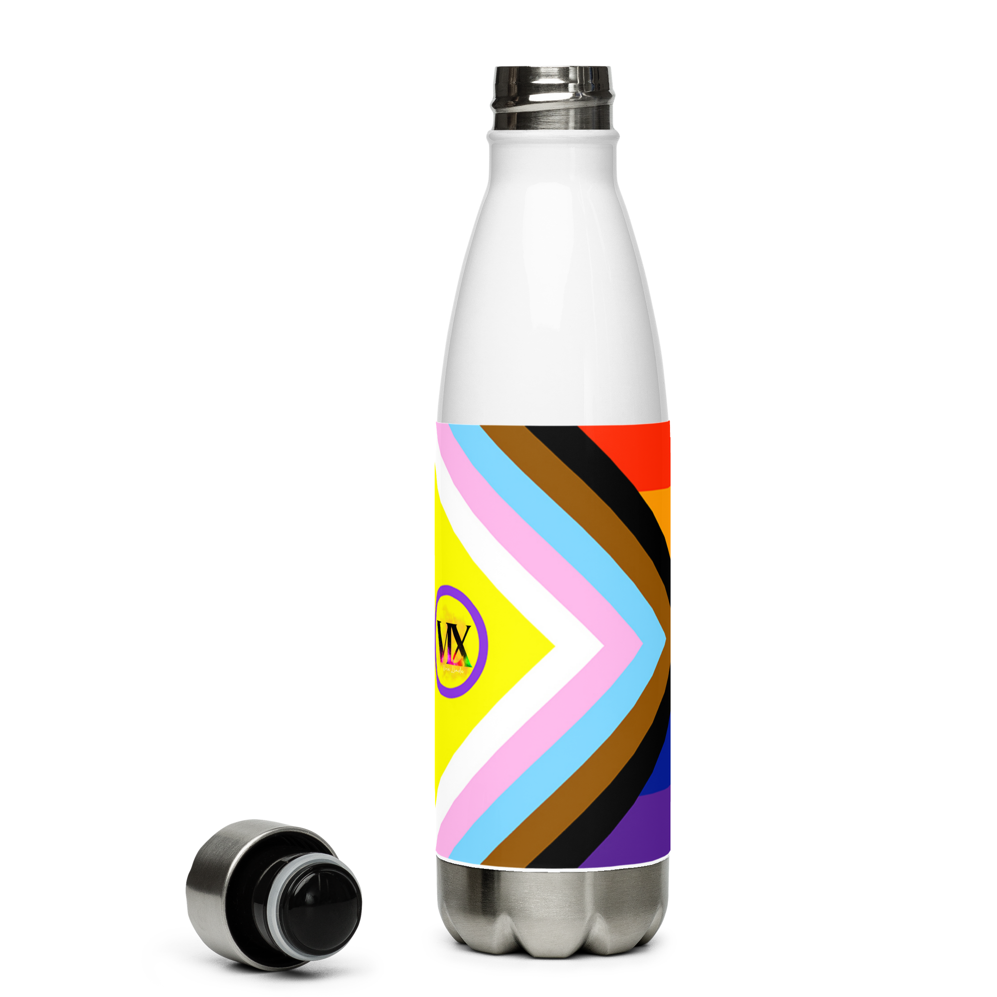 VOCE LINDX Intersex-Inclusive Nonbinary “Gender Is Over” Stainless Steel Water Bottle – 500 ml Vacuum Flask, Leak‑Proof