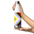 Intersex-Inclusive Pride Flag Stainless Steel Water Bottle - 500ml Reusable BPA-Free Insulated Flask LGBTQIA+ Equality