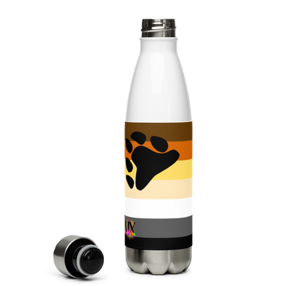 Bear Pride Flag Stainless Steel Water Bottle – 500ml BPA-Free Reusable Insulated Flask | LGBTQIA+ Community Edition