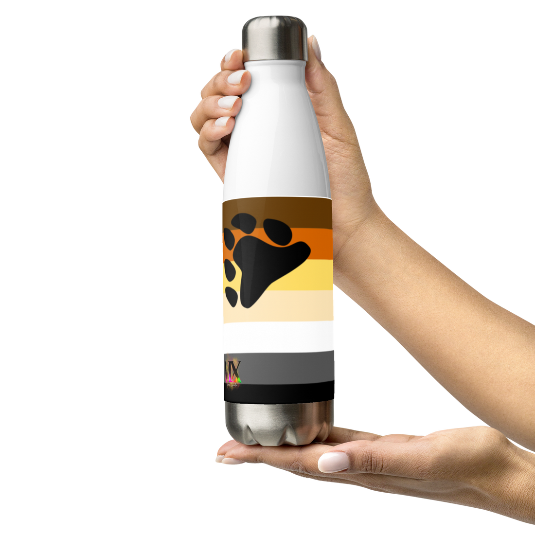 Bear Pride Flag Stainless Steel Water Bottle – 500ml BPA-Free Reusable Insulated Flask | LGBTQIA+ Community Edition