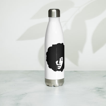 Natural Black Hair Stainless Steel Water Bottle - Inclusive Gender-Neutral 500ml