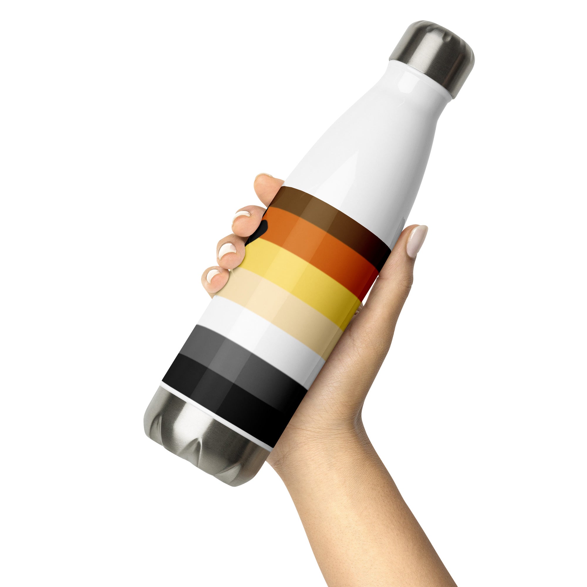Bear Pride Flag Stainless Steel Water Bottle – 500ml BPA-Free Reusable Insulated Flask | LGBTQIA+ Community Edition
