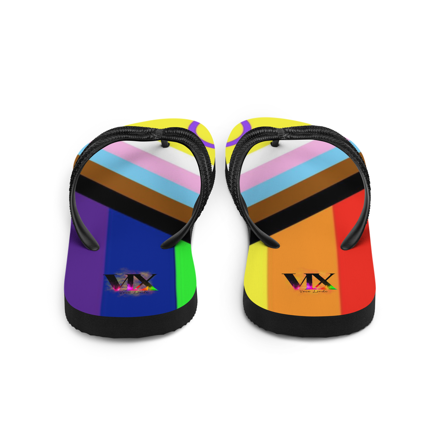 VOCE LINDX Intersex Pride Flip‑Flops – Rubber Sole with Soft Lined Strap &amp; Non‑Slip Grip – Inclusive Summer Footwear