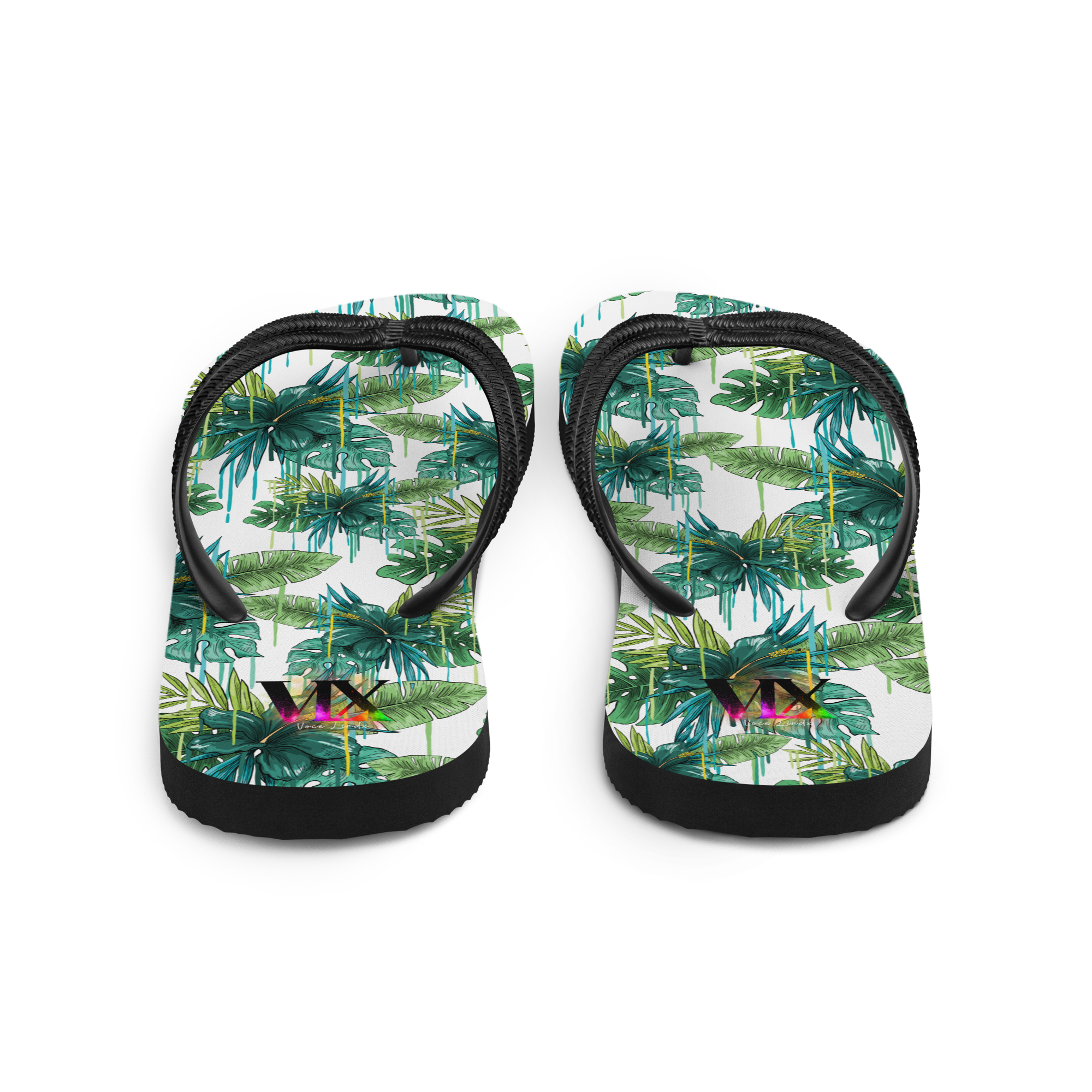 VOCE LINDX Green Flower Flip‑Flops – Floral Design, Cushioned Sole &amp; Non‑Slip Grip – Lightweight Summer Footwear