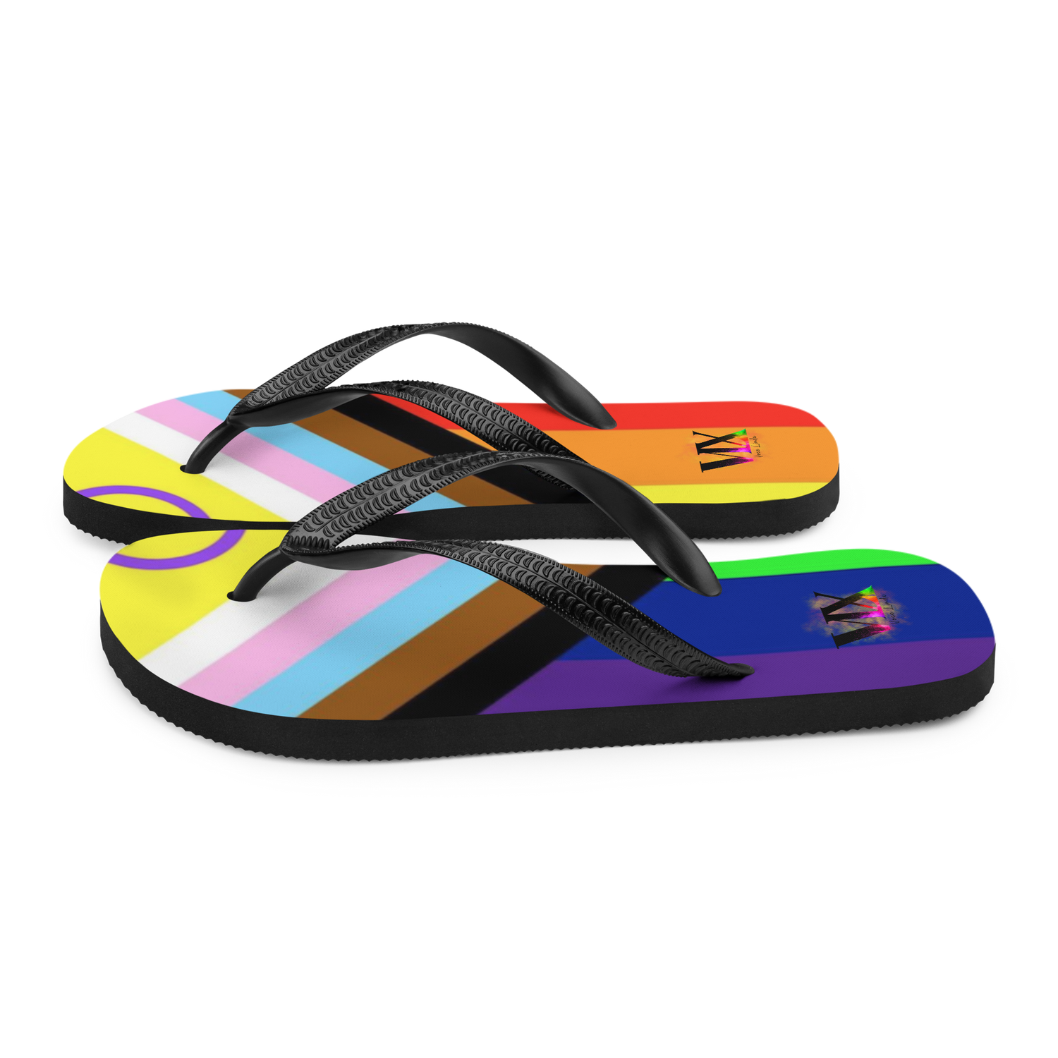 VOCE LINDX Intersex Pride Flip‑Flops – Rubber Sole with Soft Lined Strap &amp; Non‑Slip Grip – Inclusive Summer Footwear