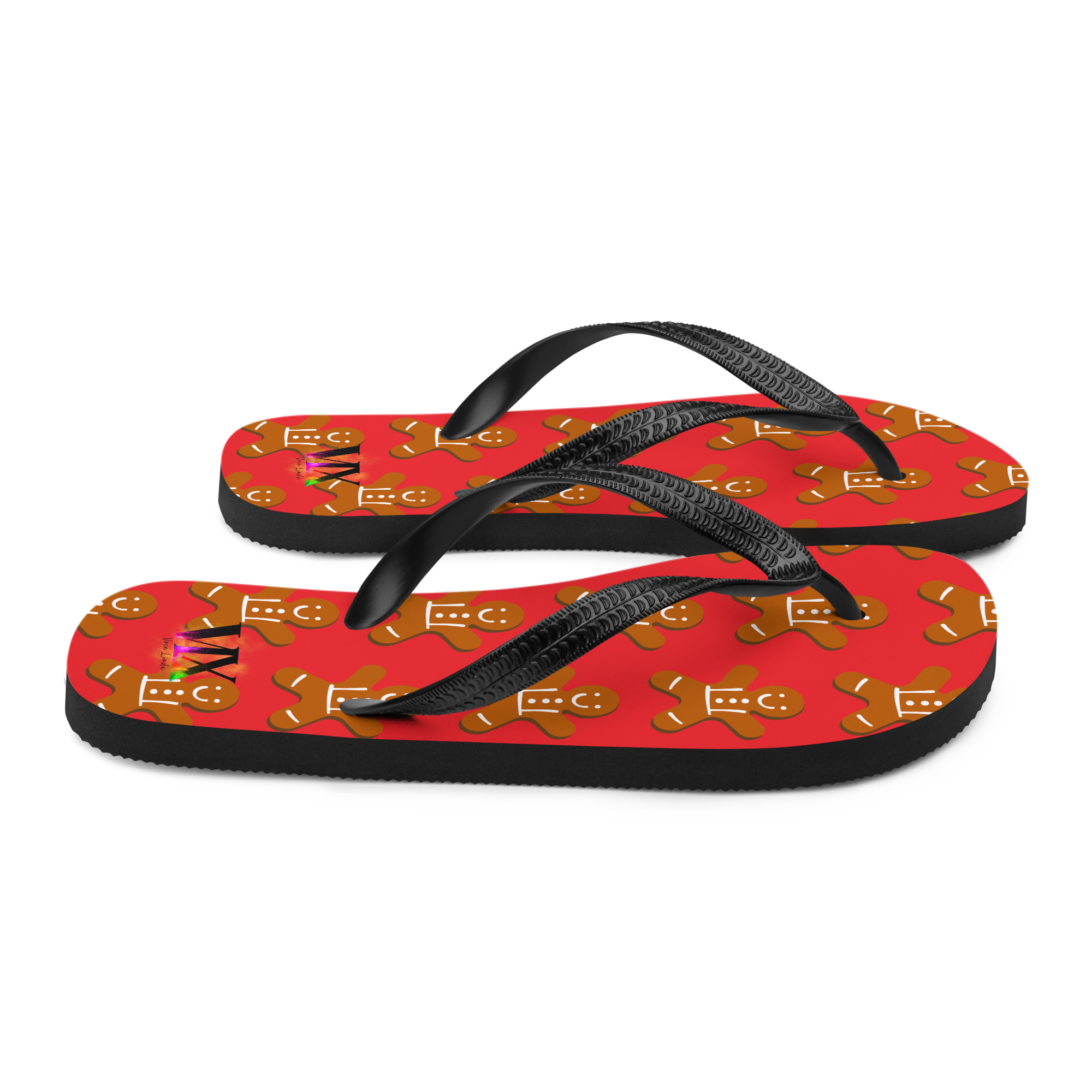 VOCE LINDX Christmas Cookies Flip‑Flops – Festive Design, Cushioned Sole &amp; Non‑Slip Grip – Seasonal Summer Footwear