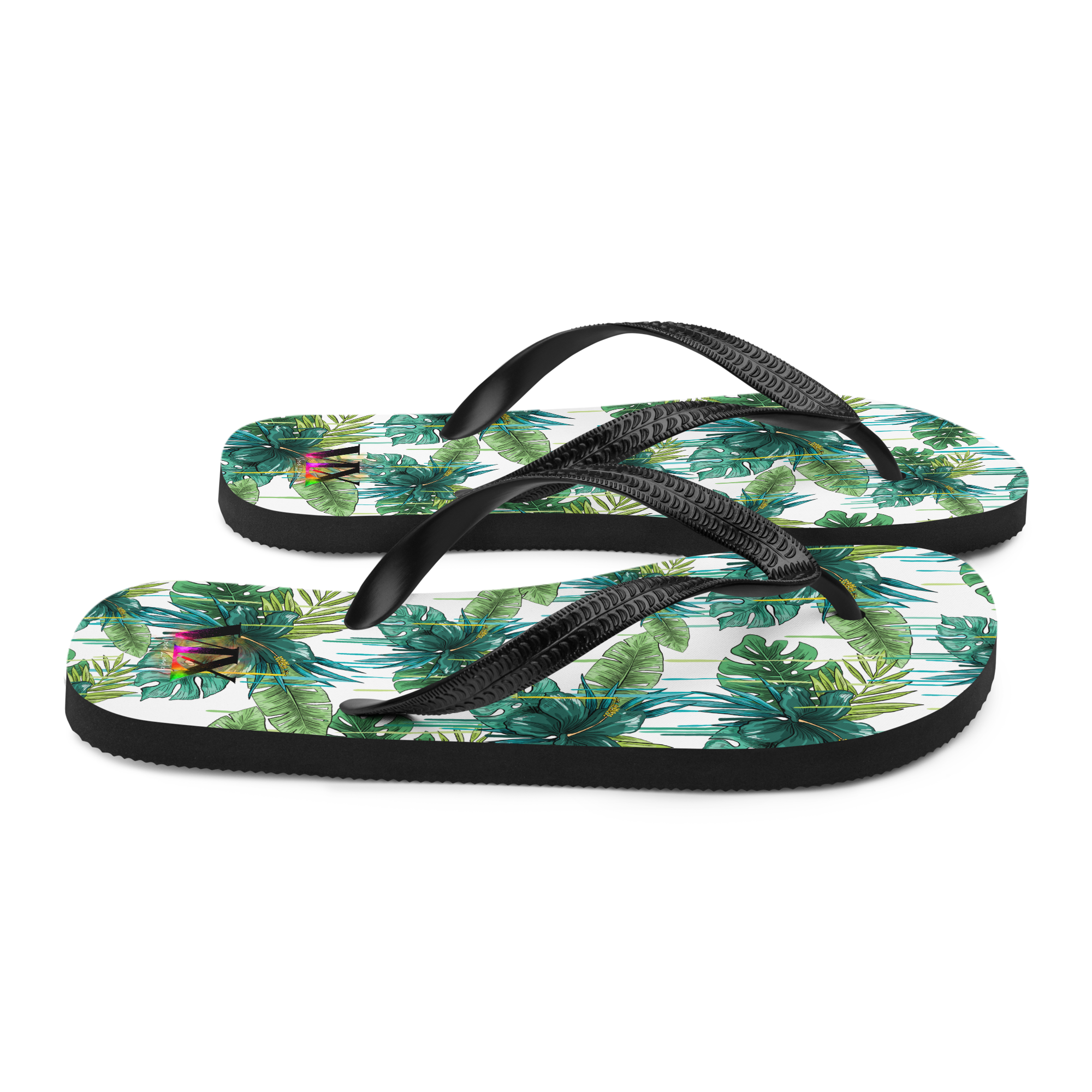 VOCE LINDX Green Flower Flip‑Flops – Floral Design, Cushioned Sole &amp; Non‑Slip Grip – Lightweight Summer Footwear