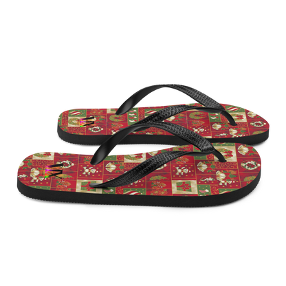 Christmas Santa Red Flip-Flops – Holiday Sandals with Cushioned Sole | Festive Footwear for Christmas Cheer