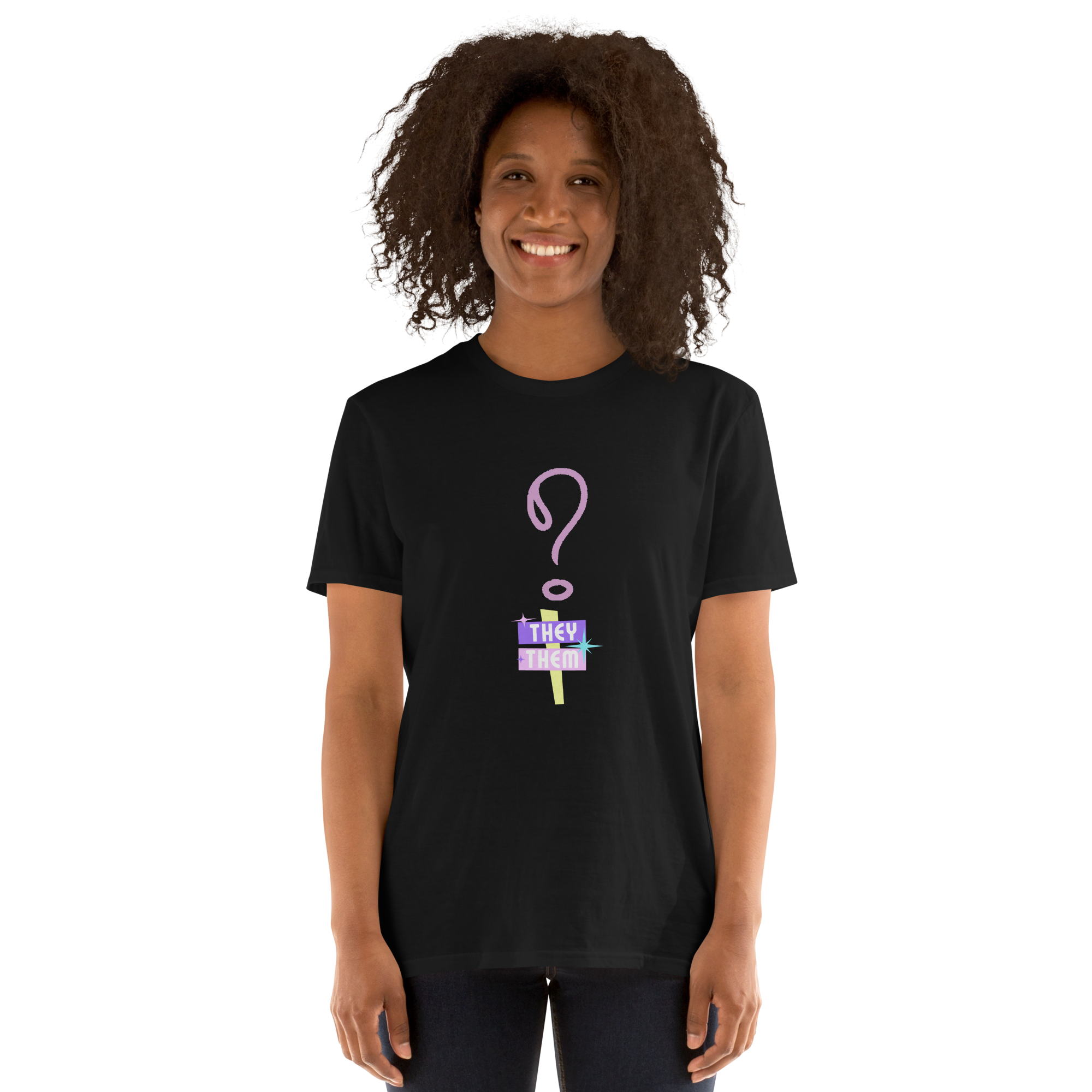 VOCE LINDX “They/Them” Short Sleeve T‑Shirt – 100 % Cotton Jersey, Pronoun-Statement Tee
