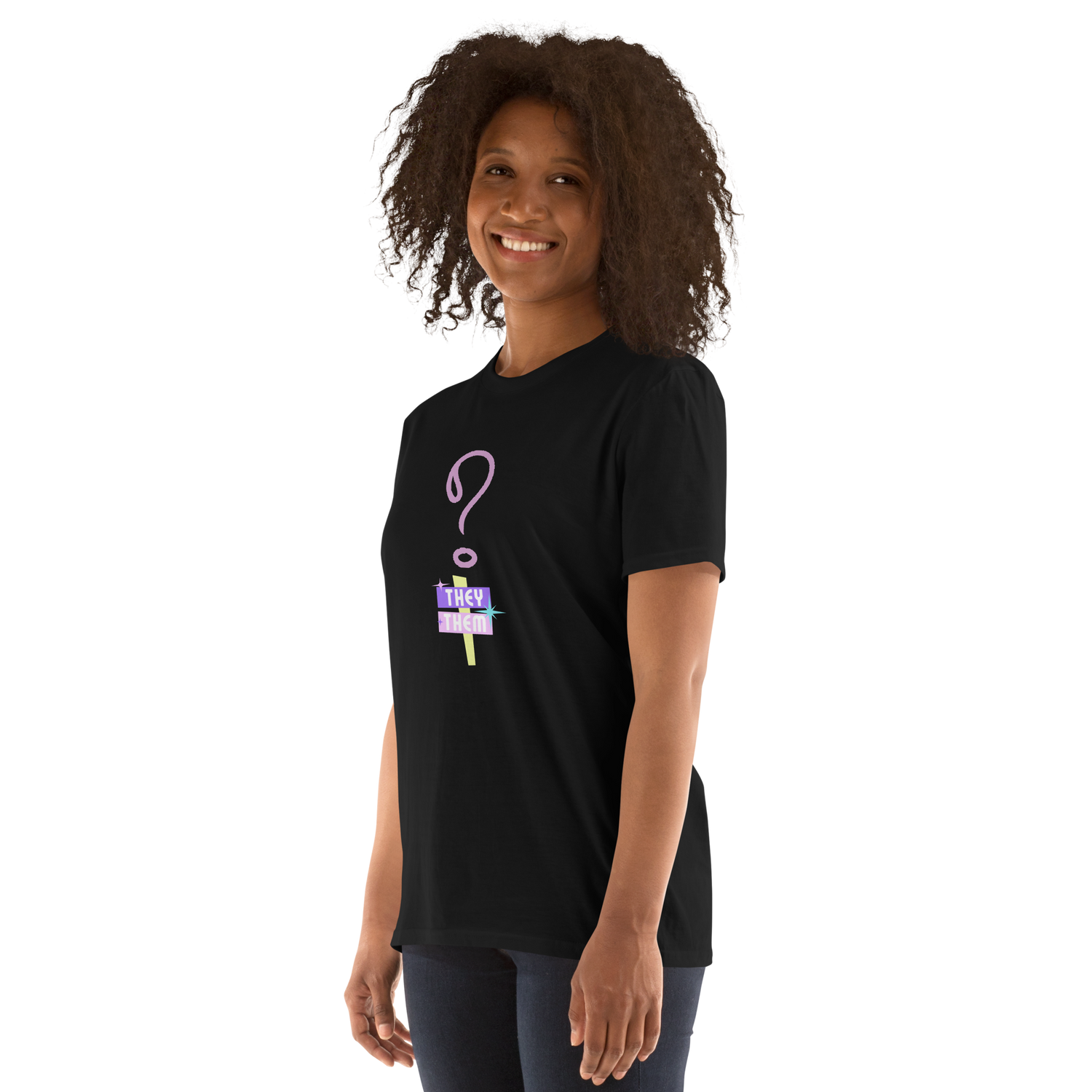 VOCE LINDX “They/Them” Short Sleeve T‑Shirt – 100 % Cotton Jersey, Pronoun-Statement Tee