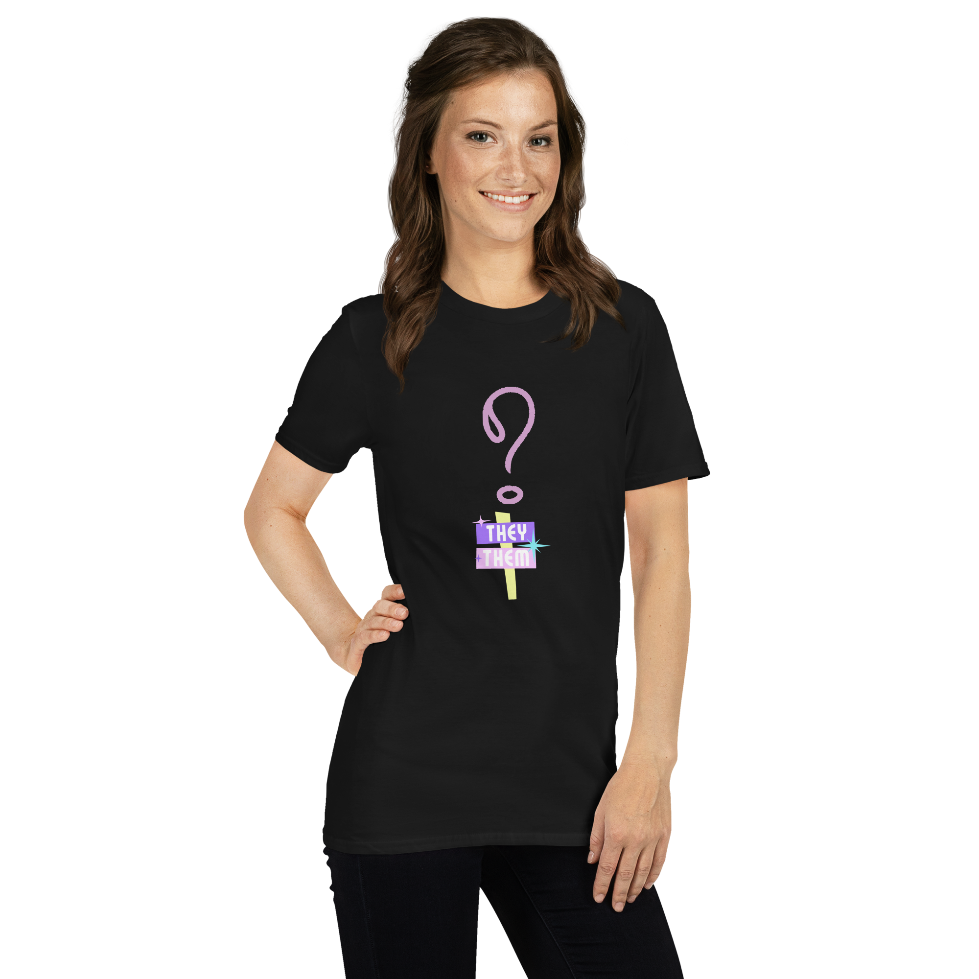 VOCE LINDX “They/Them” Short Sleeve T‑Shirt – 100 % Cotton Jersey, Pronoun-Statement Tee