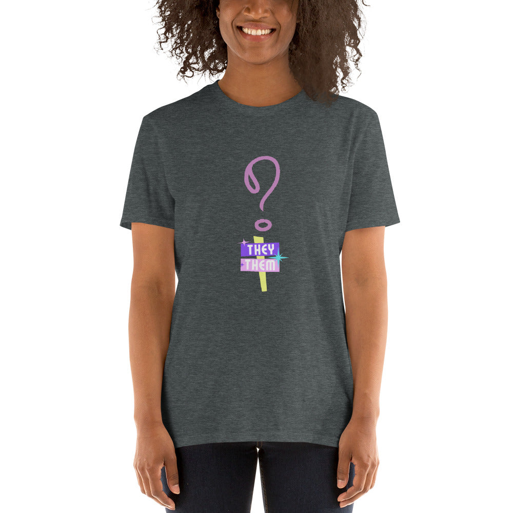 VOCE LINDX “They/Them” Short Sleeve T‑Shirt – 100 % Cotton Jersey, Pronoun-Statement Tee
