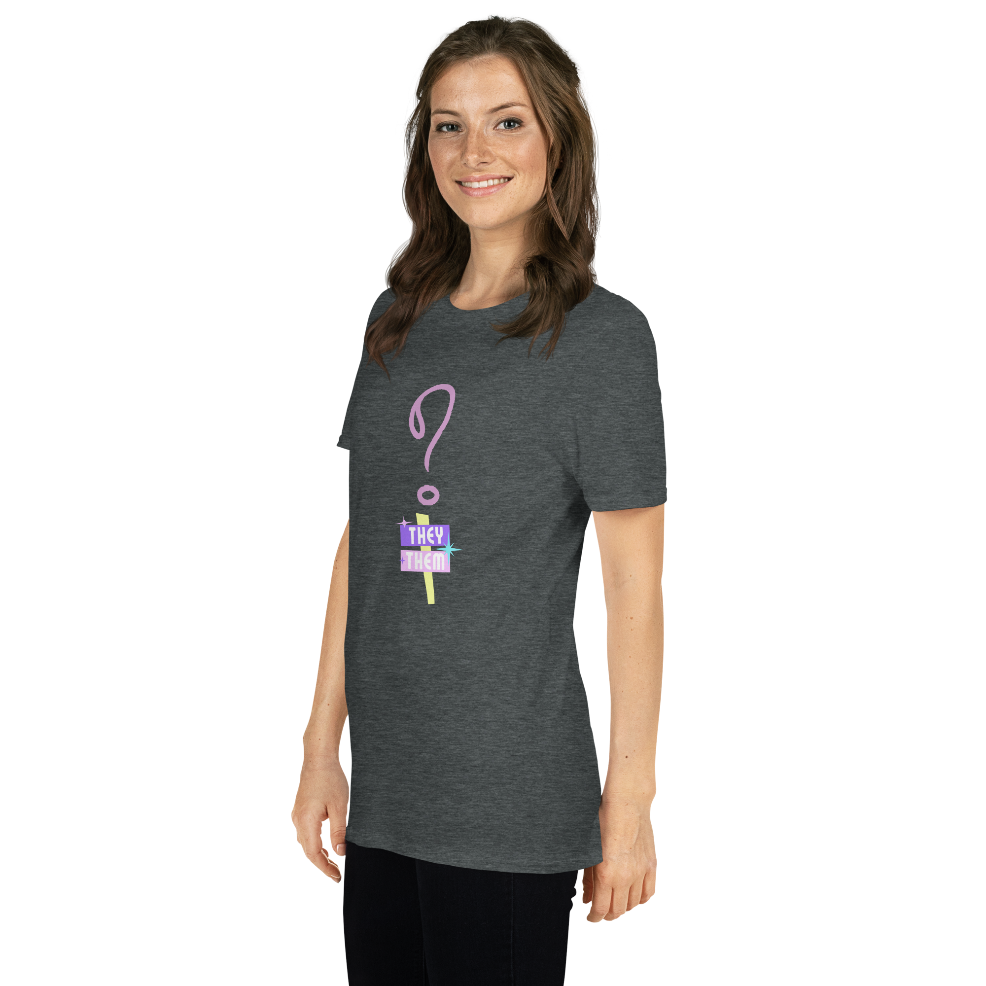 VOCE LINDX “They/Them” Short Sleeve T‑Shirt – 100 % Cotton Jersey, Pronoun-Statement Tee