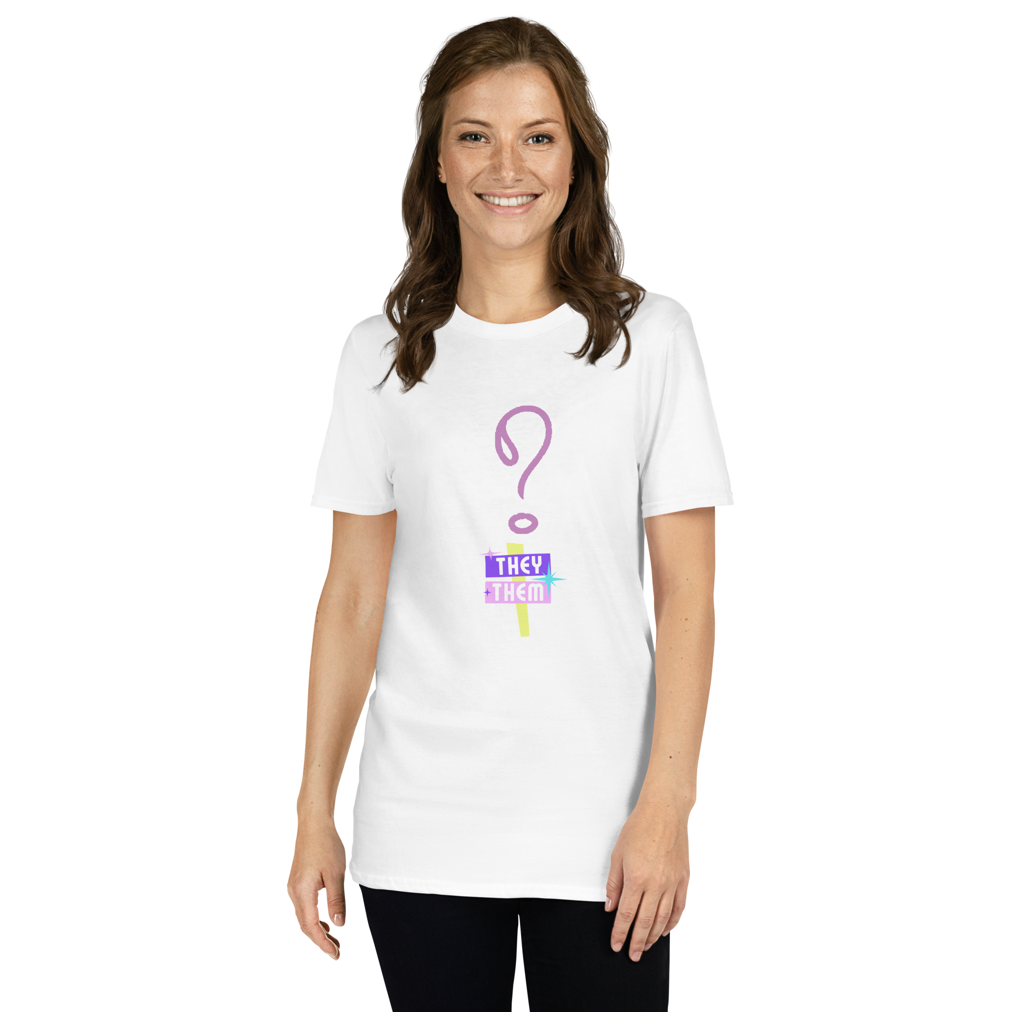 VOCE LINDX “They/Them” Short Sleeve T‑Shirt – 100 % Cotton Jersey, Pronoun-Statement Tee