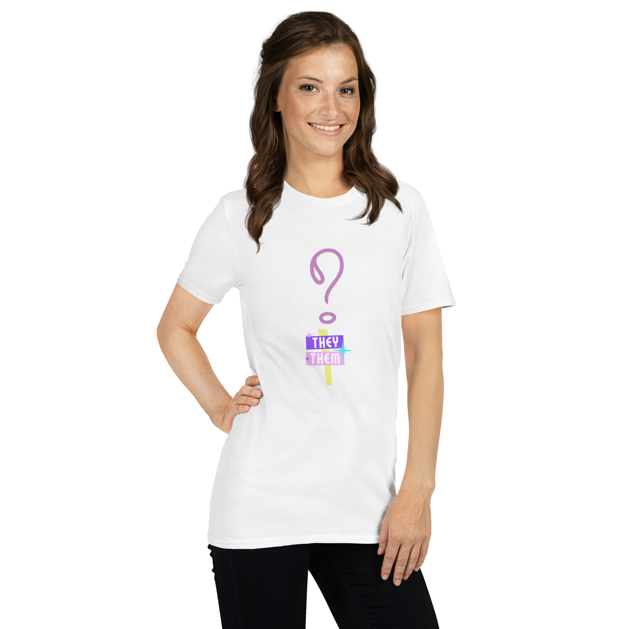 VOCE LINDX “They/Them” Short Sleeve T‑Shirt – 100 % Cotton Jersey, Pronoun-Statement Tee