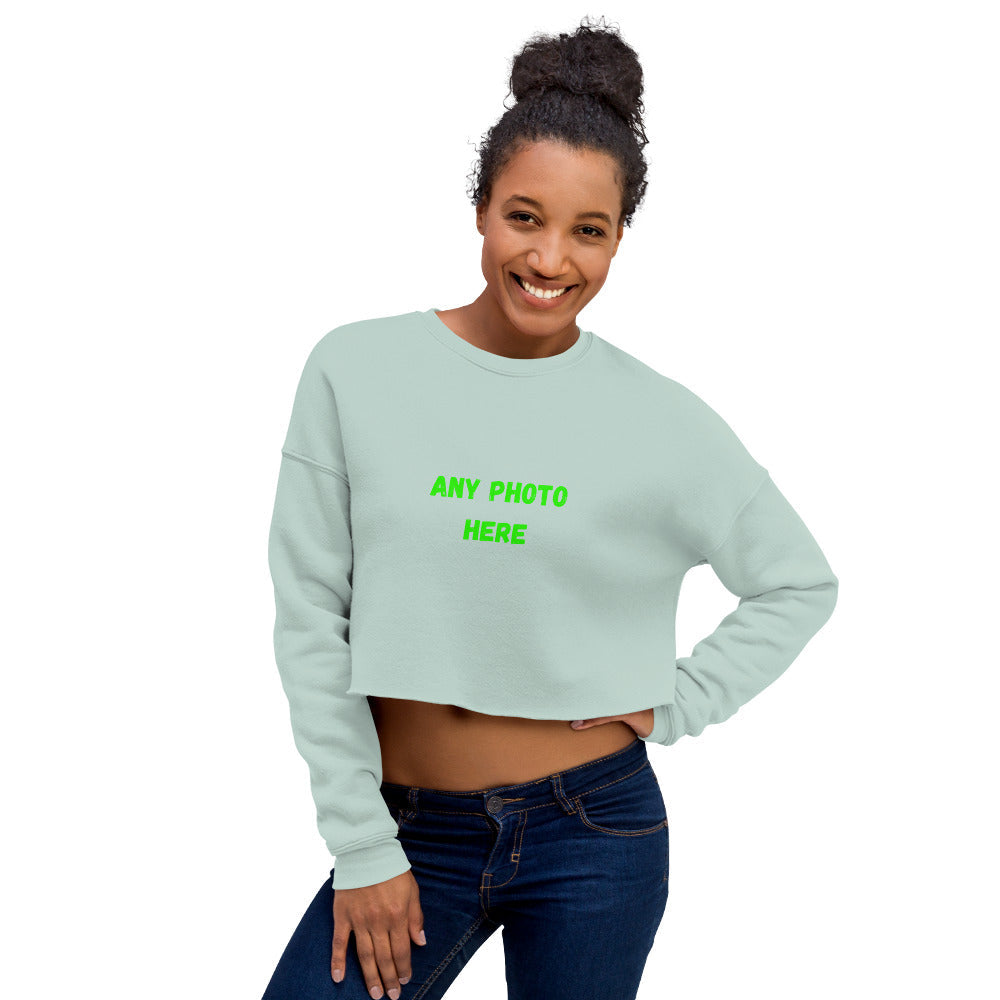 VOCE LINDX Cropped Sweatshirt – 50/50 Cotton–Poly Fleece, Ribbed Cuffs &amp; Raw Hem – Custom Artwork