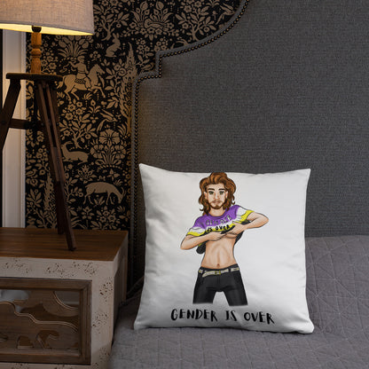 Basic Cushion – “Gender Is Over” Statement Print | Decorative Square Throw Pillow | Voce Lindx