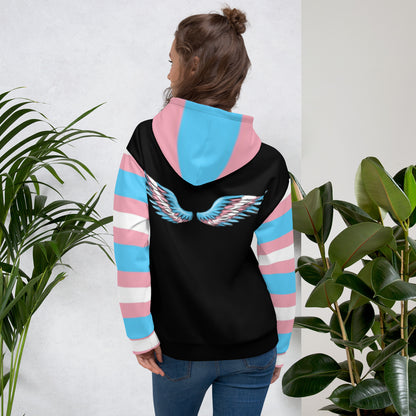 Transgender Pride Flag Hoodie – Light Blue, Pink and White | Inclusive and Comfortable