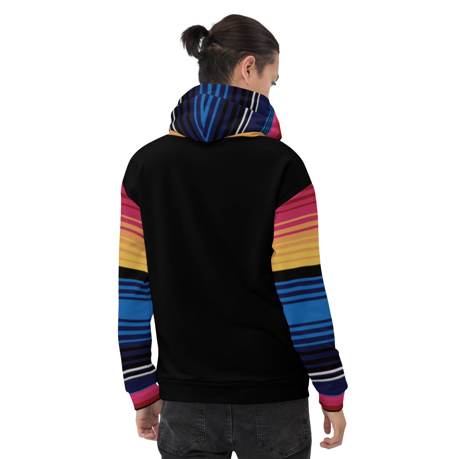 Colour Stripe Hoodie – Bold Style with Black Contrast