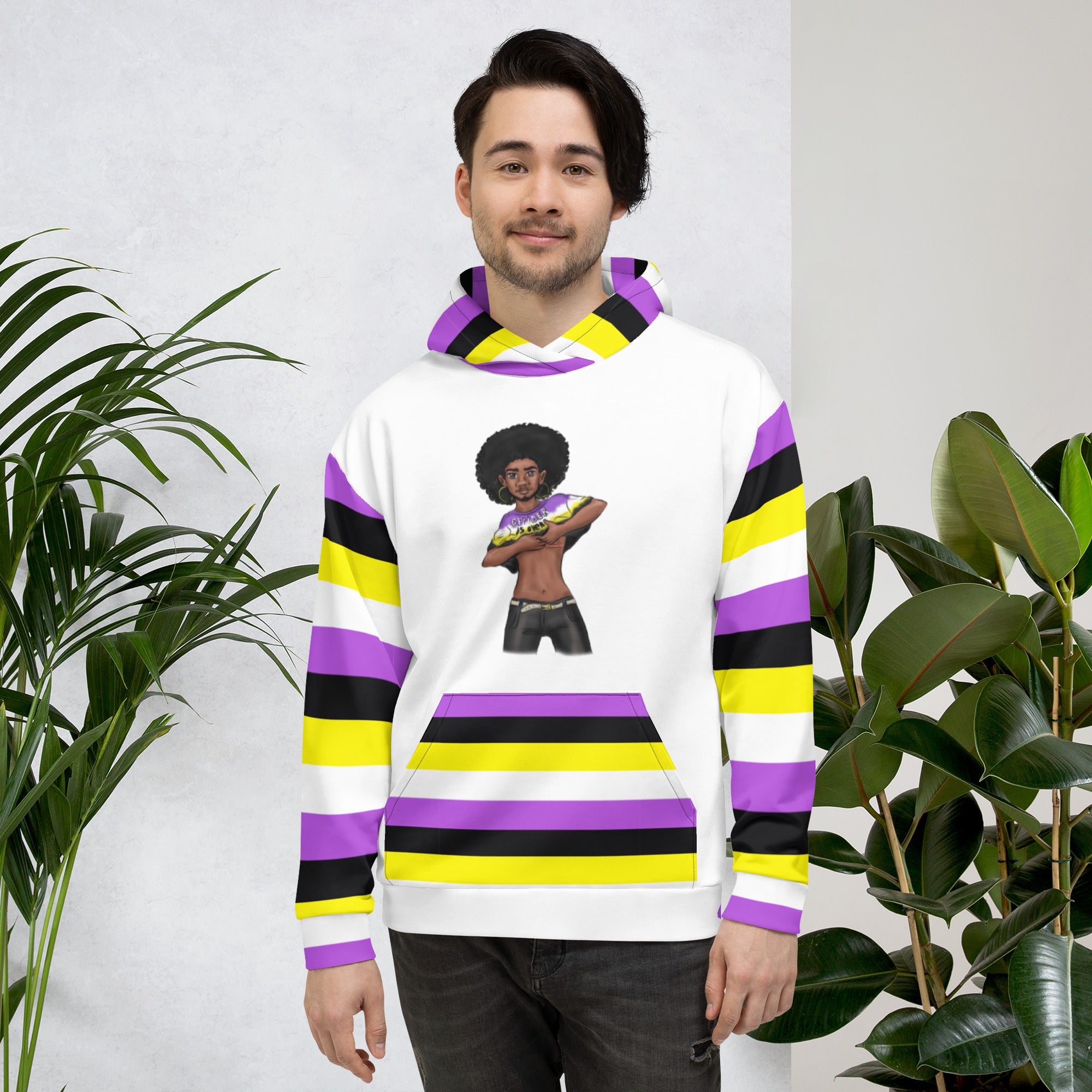 Non-Binary “Gender Is Over” Hoodie – Black and Yellow | Bold, Inclusive &amp; Comfortable