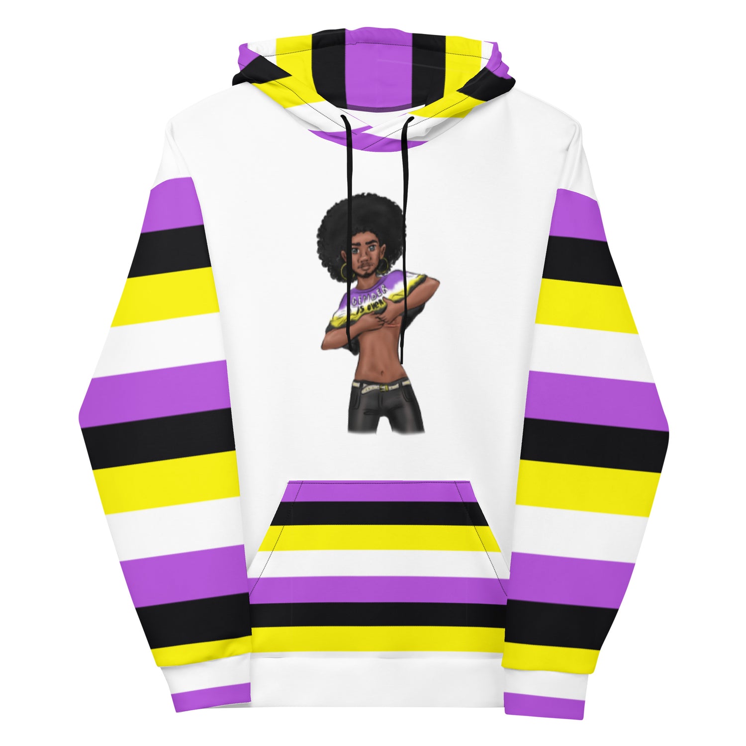 Non-Binary “Gender Is Over” Hoodie – Black and Yellow | Bold, Inclusive &amp; Comfortable