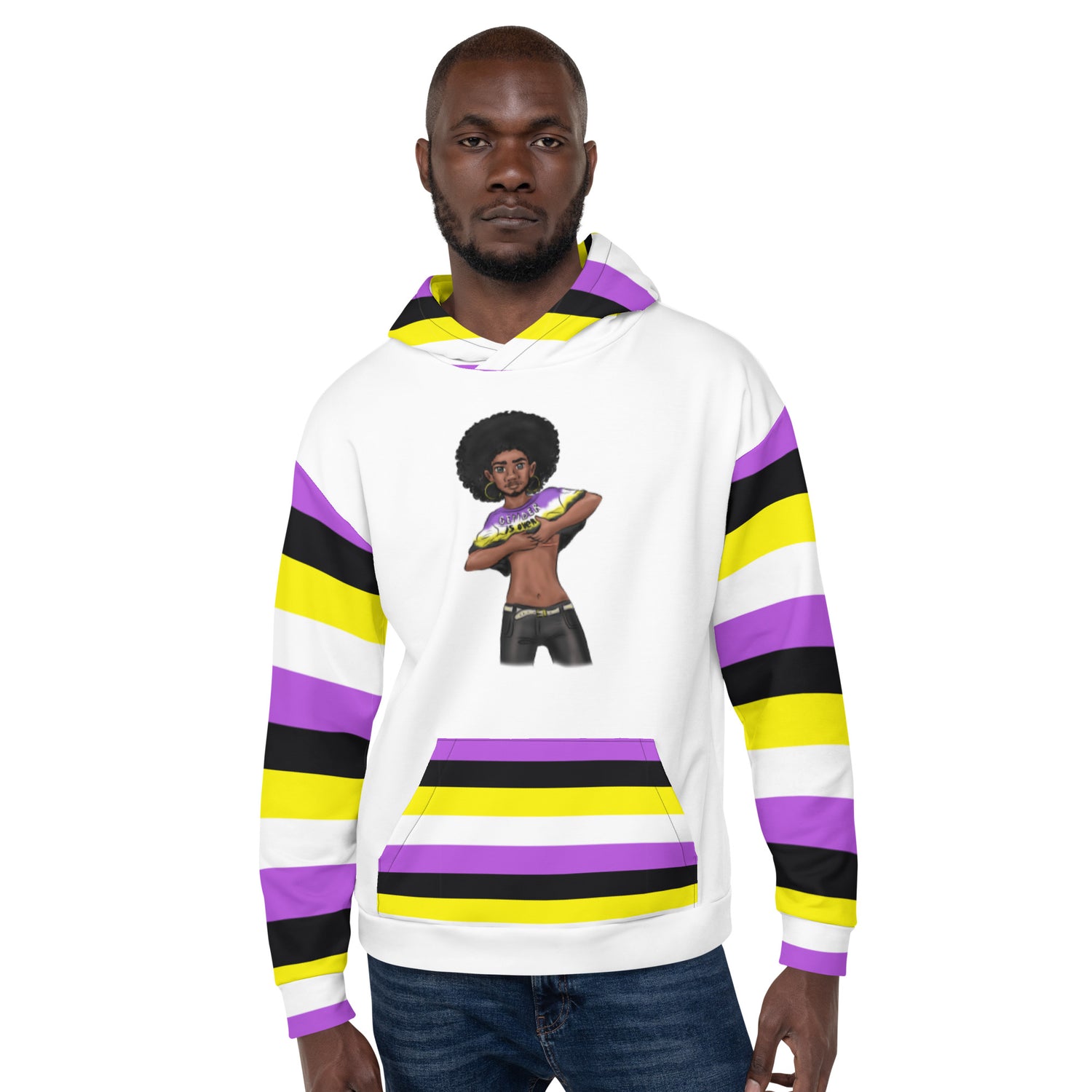 Non-Binary “Gender Is Over” Hoodie – Black and Yellow | Bold, Inclusive &amp; Comfortable