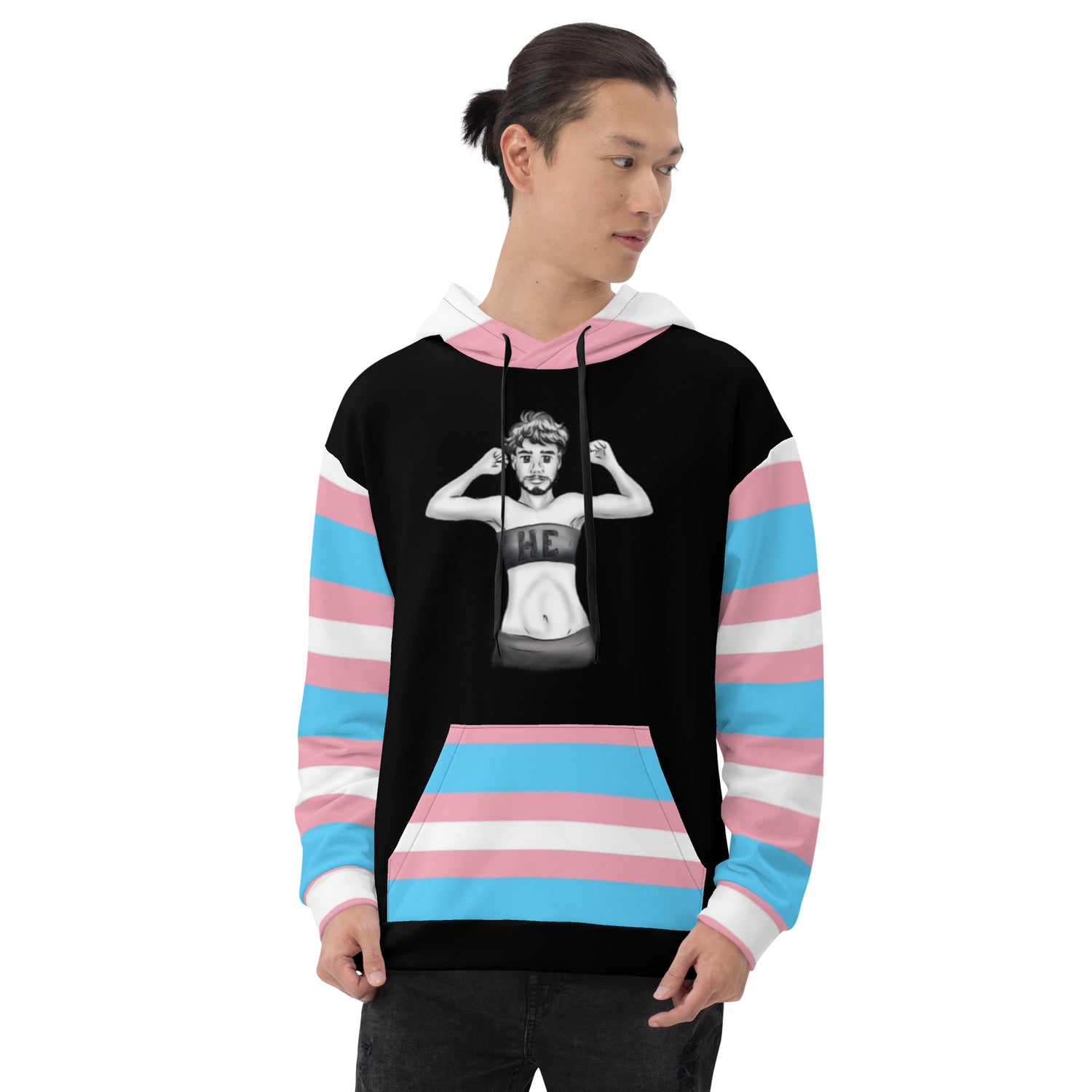 Transgender Flag Hoodie – Relaxed Fit, Premium Cotton Blend | Visible Pride Wear