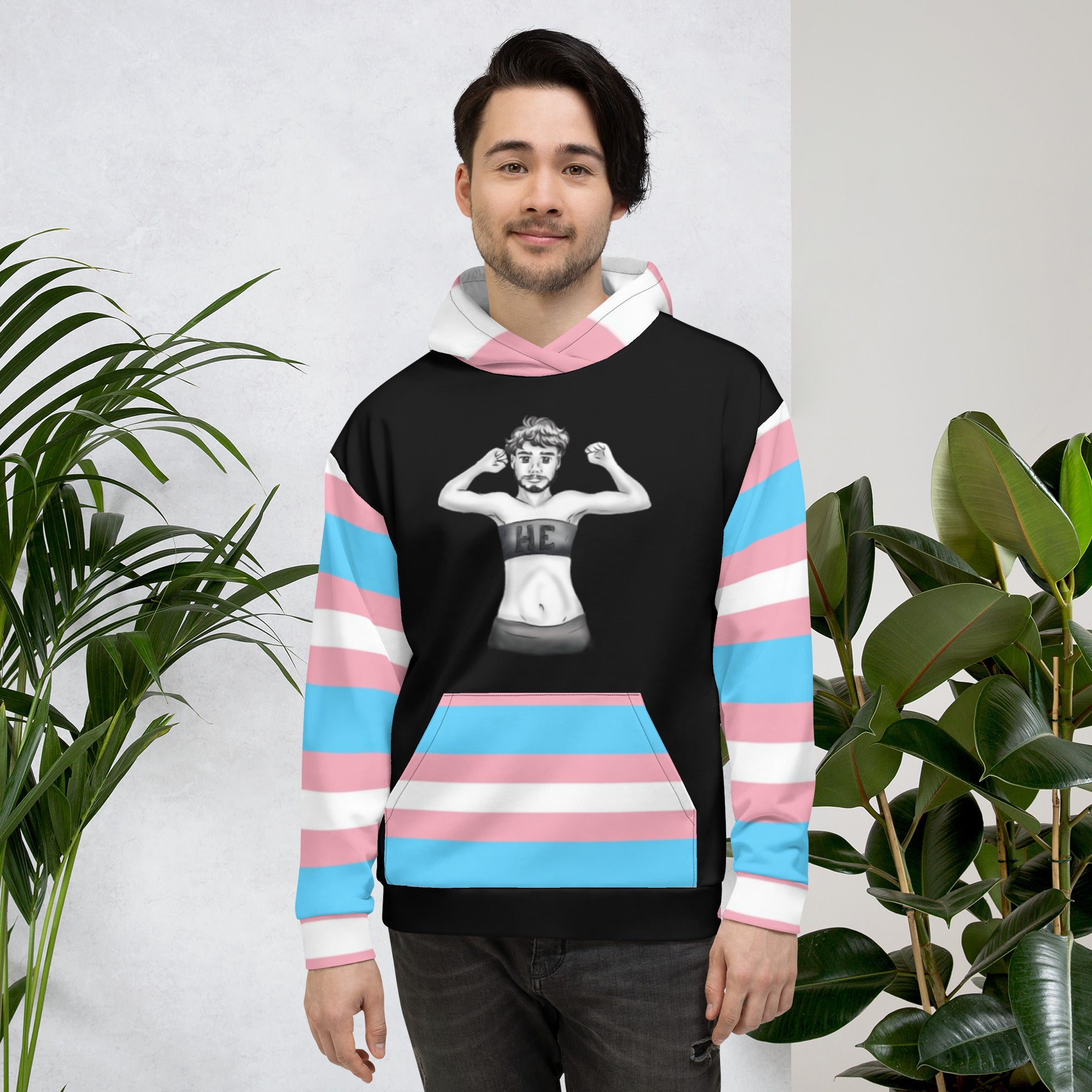 Transgender Flag Hoodie – Relaxed Fit, Premium Cotton Blend | Visible Pride Wear