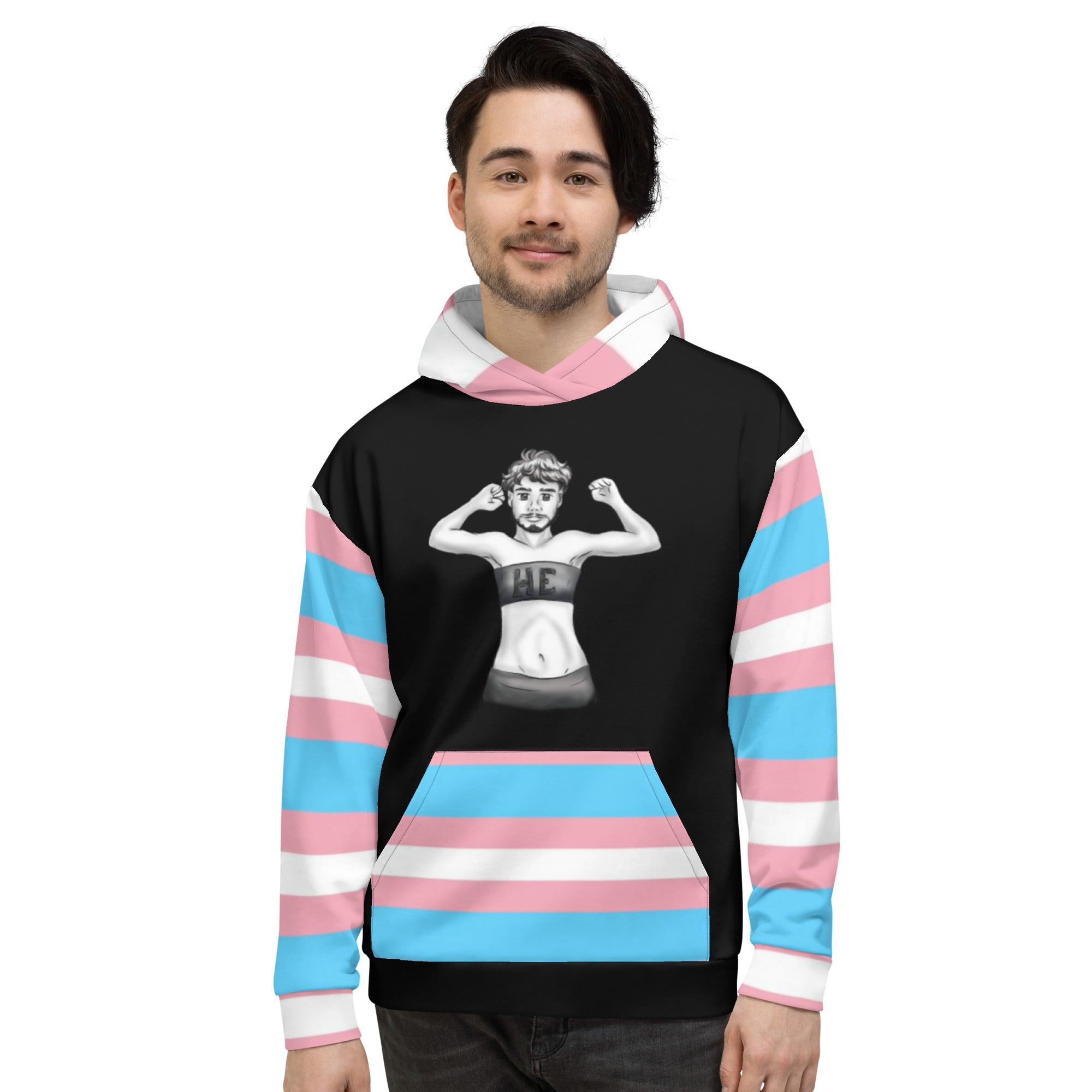 Transgender Flag Hoodie – Relaxed Fit, Premium Cotton Blend | Visible Pride Wear
