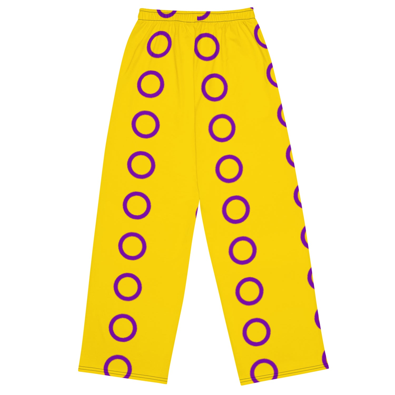 Intersex Pride Flag Wide-Leg Pants – Polyester Jersey