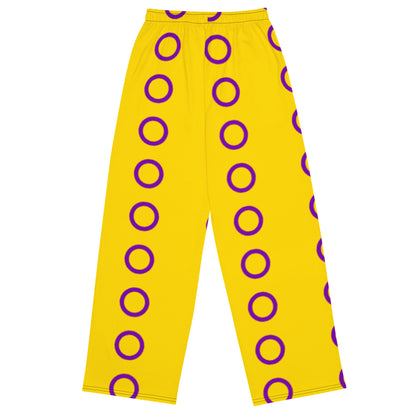 Intersex Pride Flag Wide-Leg Pants – Polyester Jersey