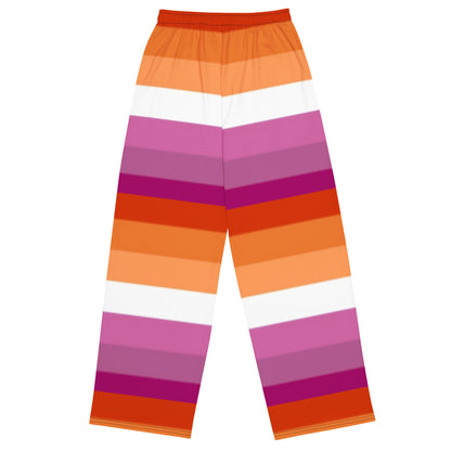Lesbian Pride Flag Wide-Leg Pants – Polyester Jersey