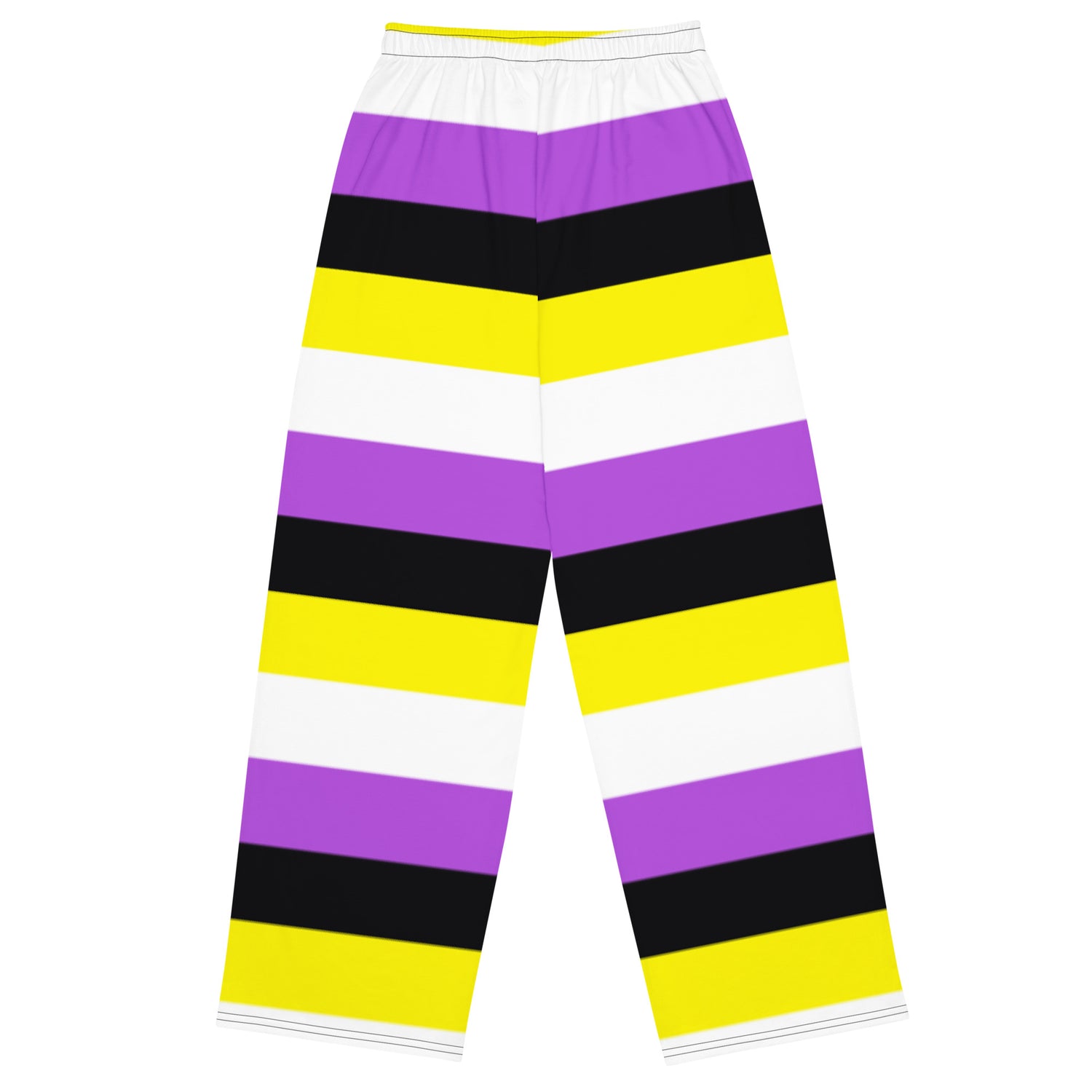 Non-Binary Pride Flag Wide-Leg Pants – Polyester Jersey