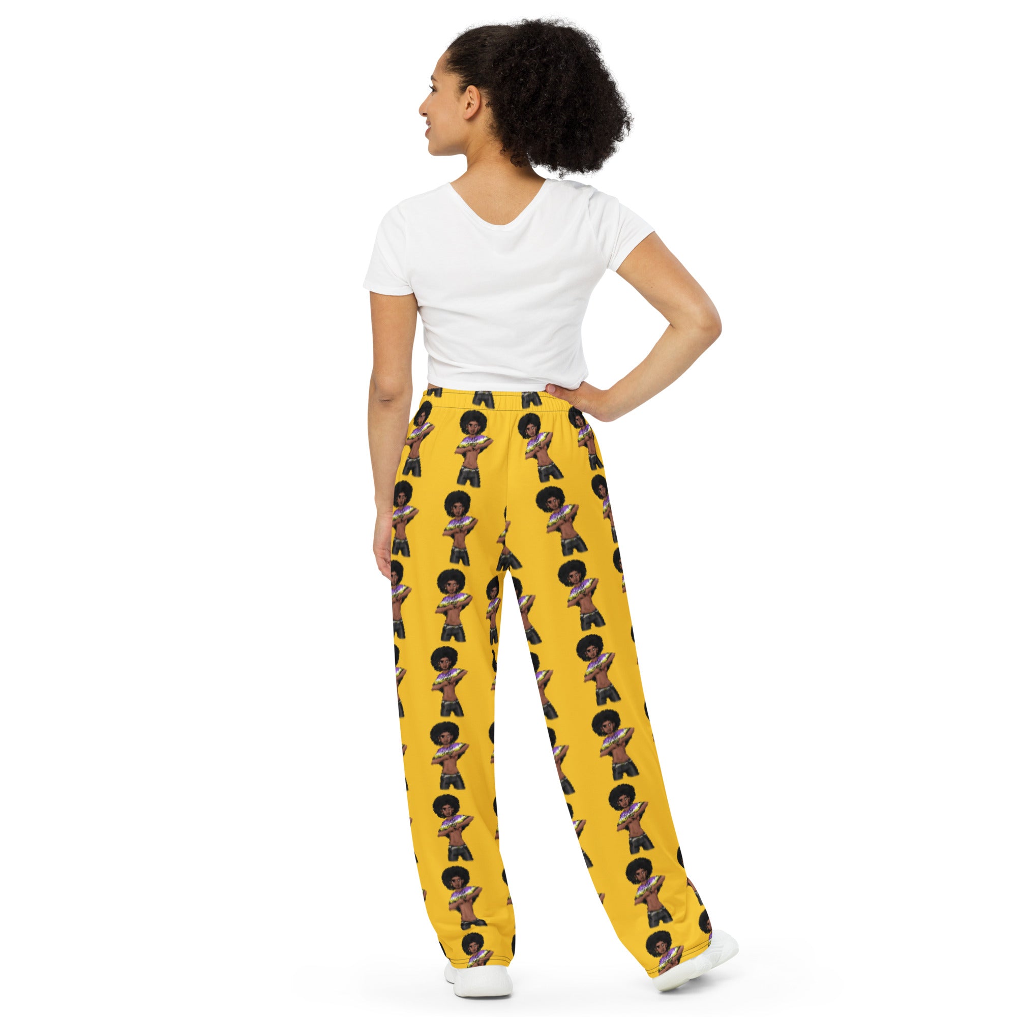 Non-Binary Pride Wide-Leg Pants – Polyester Jersey