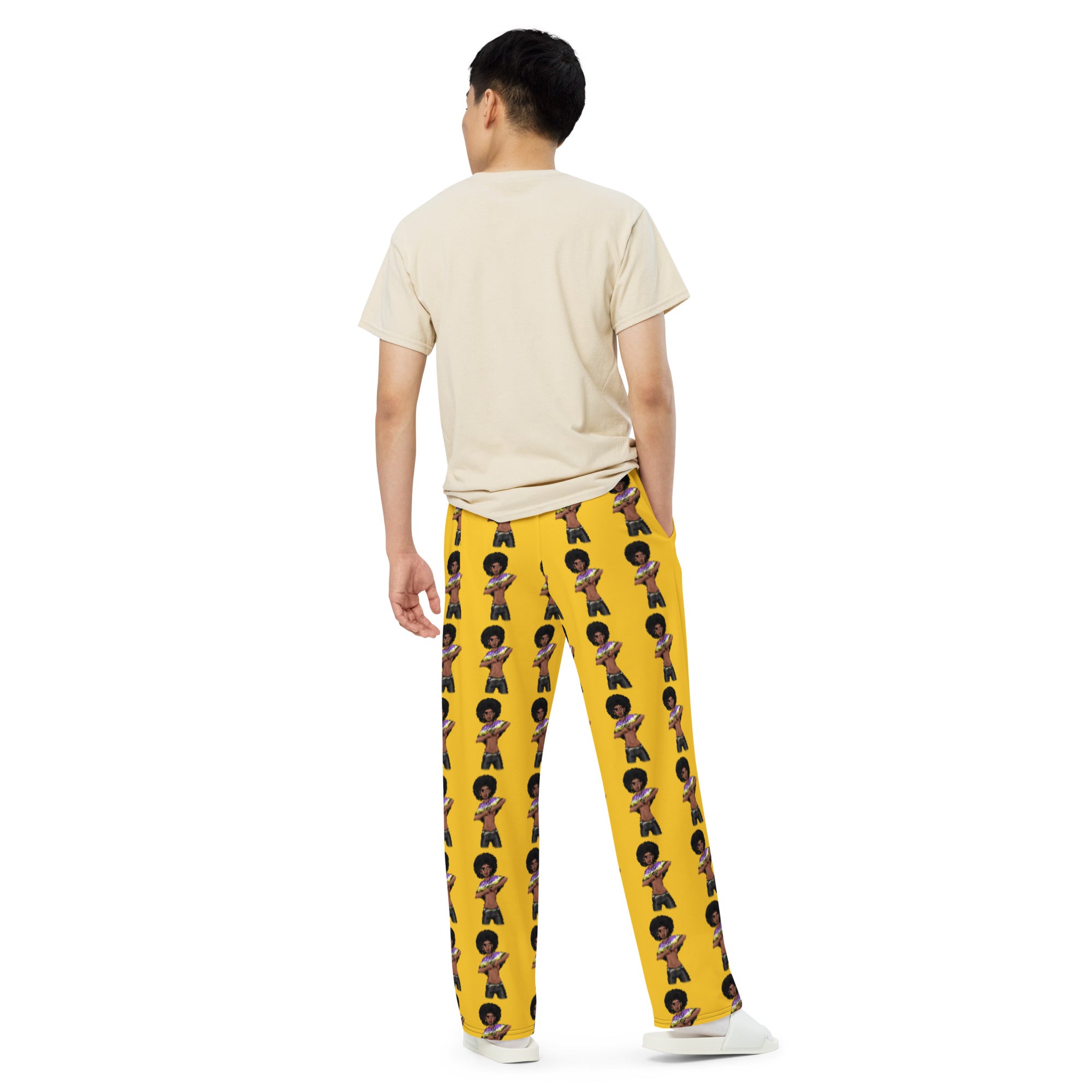 Non-Binary Pride Wide-Leg Pants – Polyester Jersey