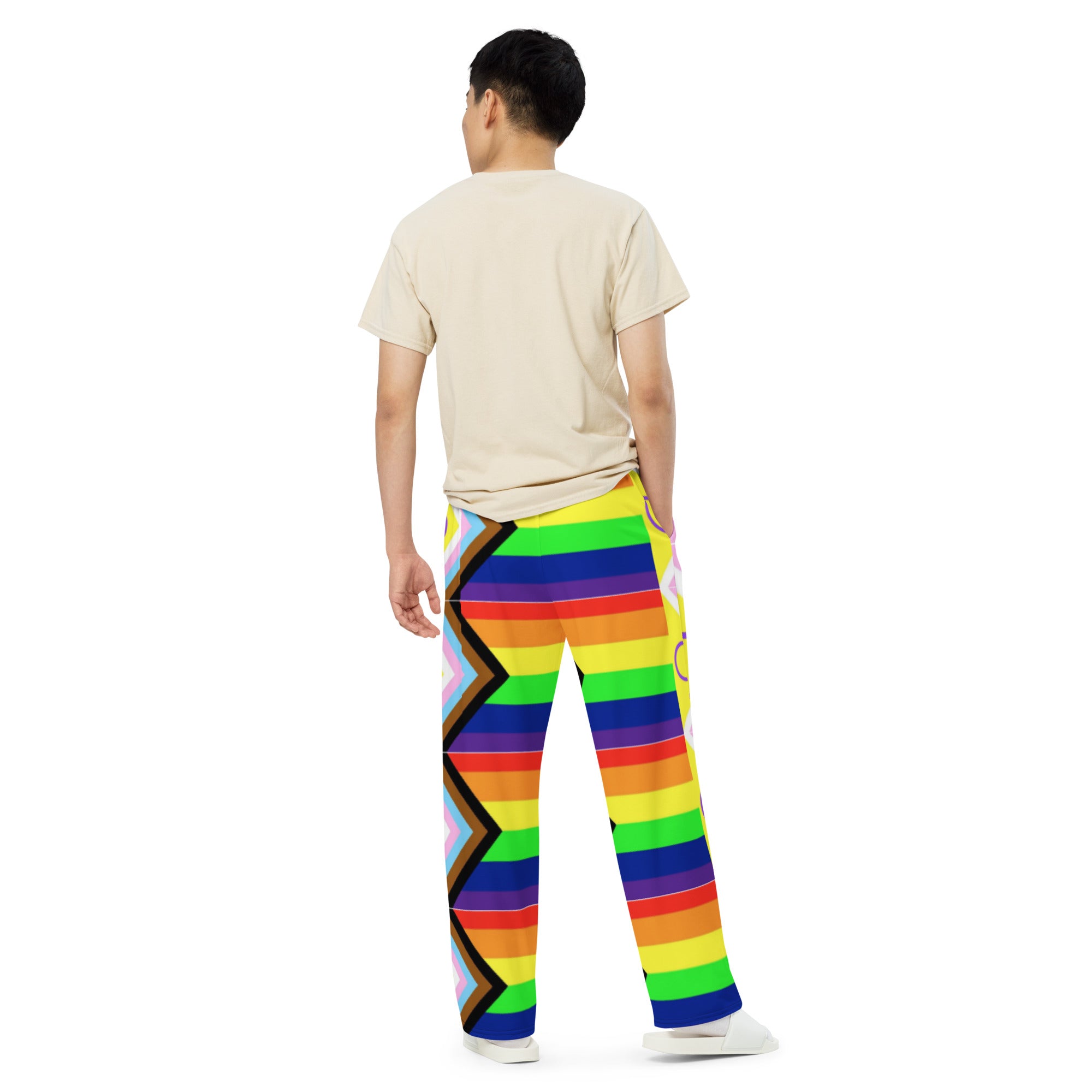 Intersex-Inclusive Pride Wide-Leg Pants – Polyester Jersey