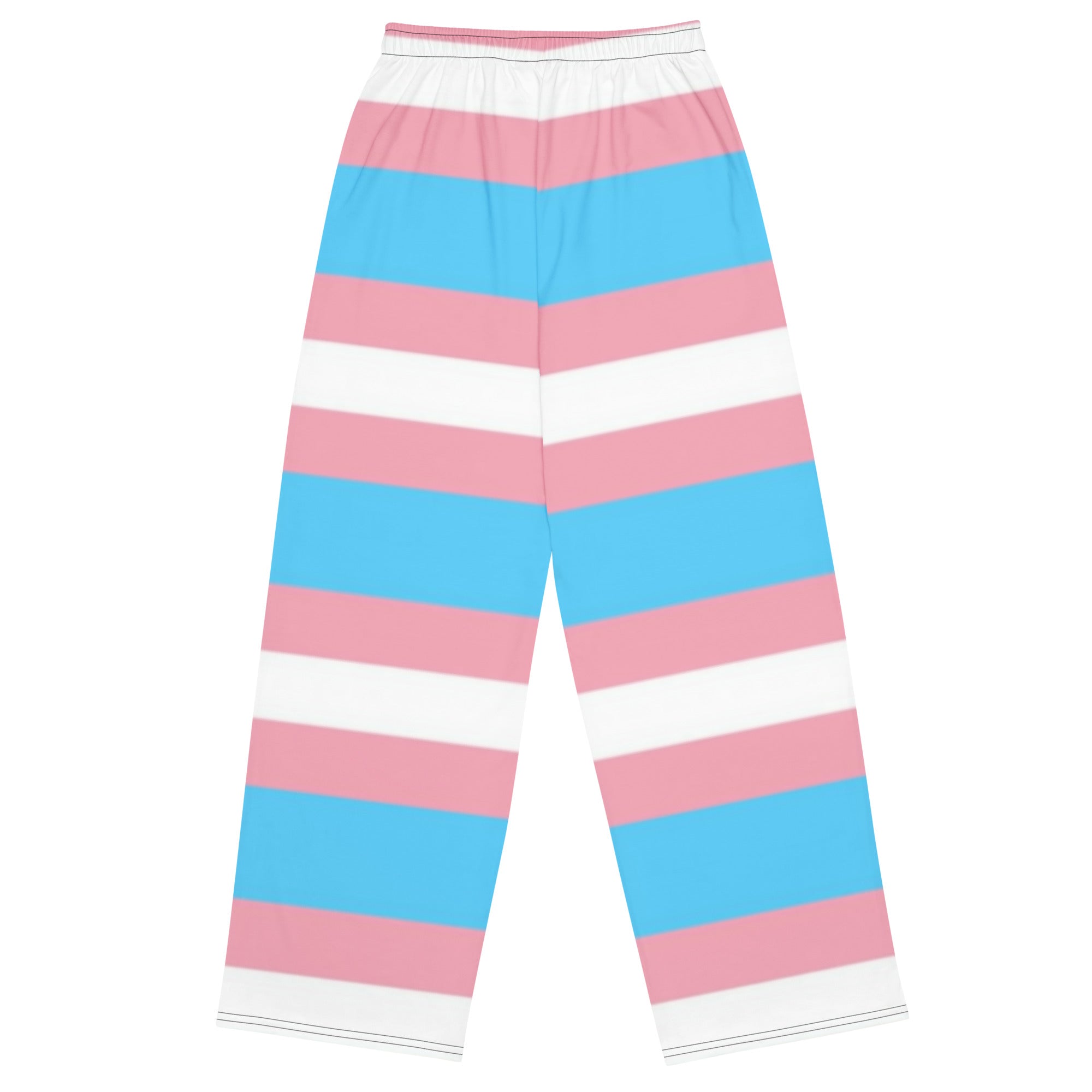 Transgender Pride Flag Wide-Leg Pants – Polyester Jersey