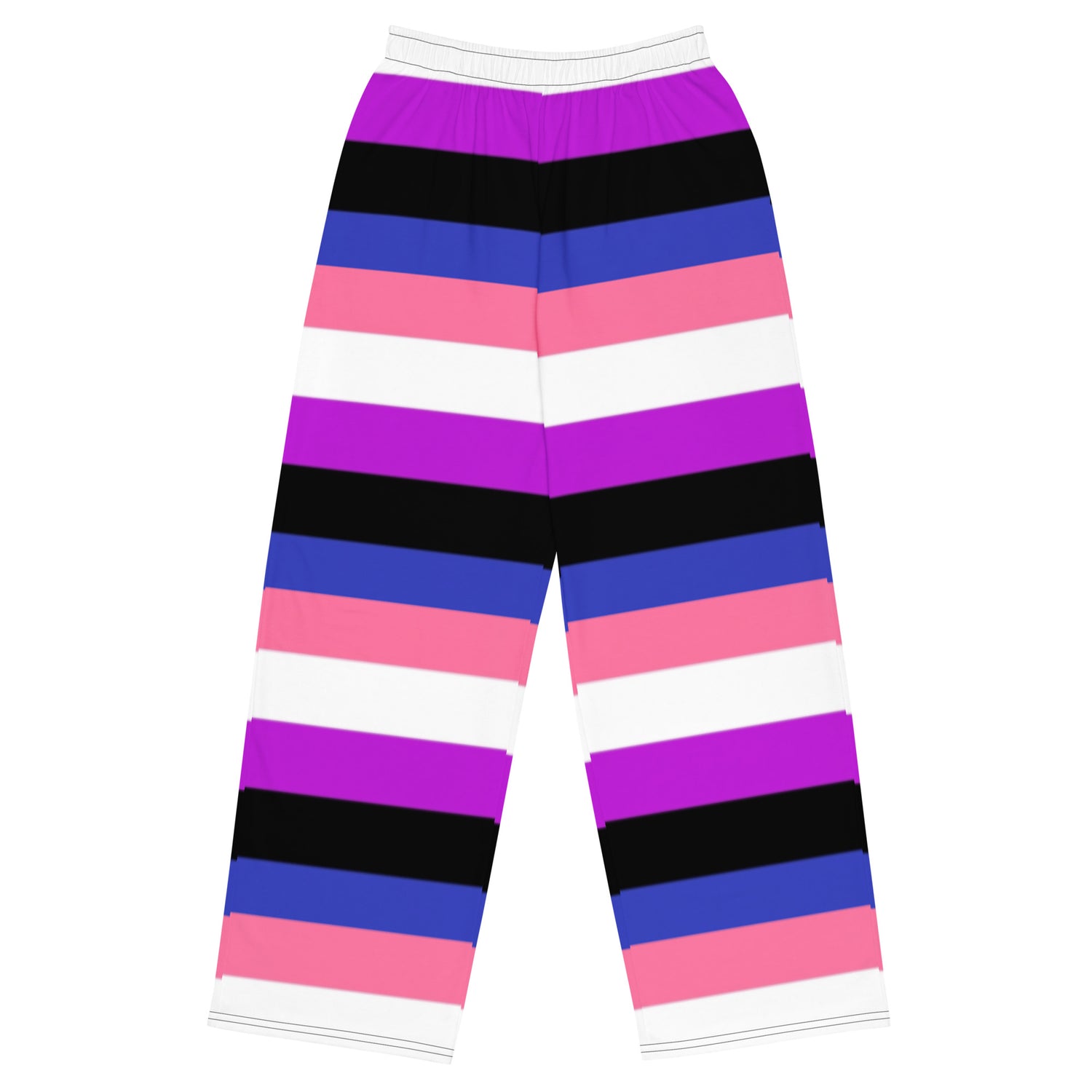 Genderfluid Pride Flag Wide-Leg Pants – Polyester Jersey