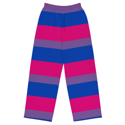 Bisexual Pride Flag Wide-Leg Pants – Polyester Jersey
