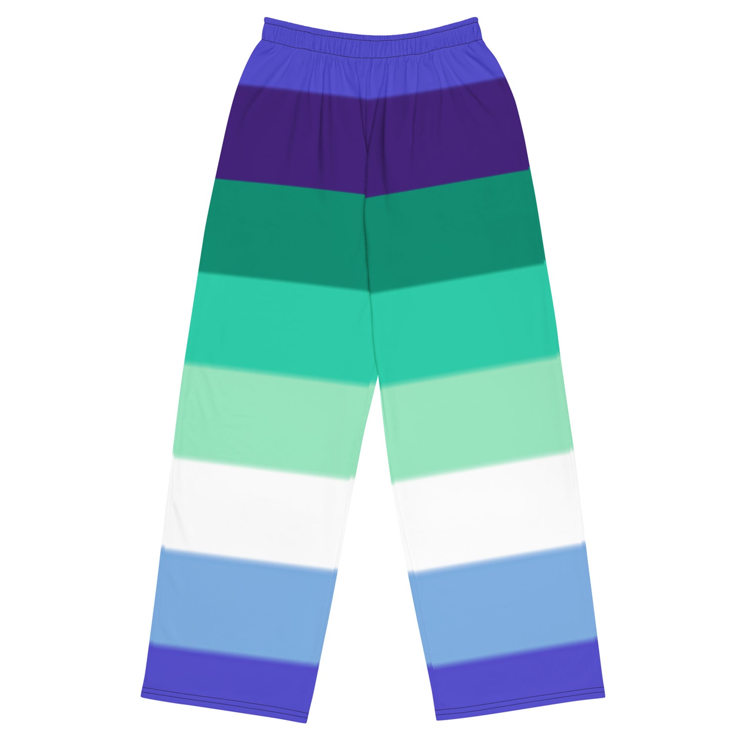 Gay Pride Flag Wide-Leg Pants – Polyester Jersey