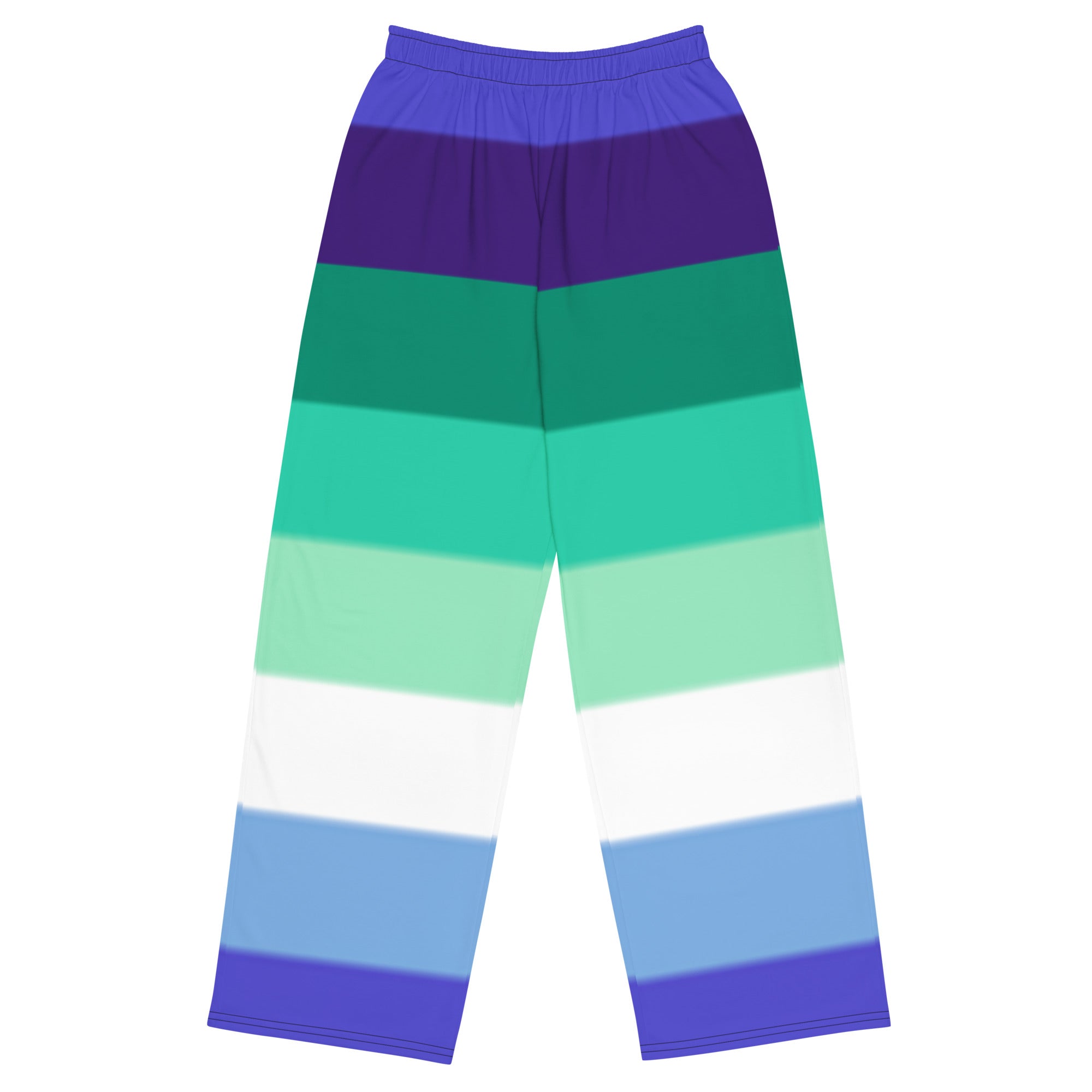Gay Pride Flag Wide-Leg Pants – Polyester Jersey