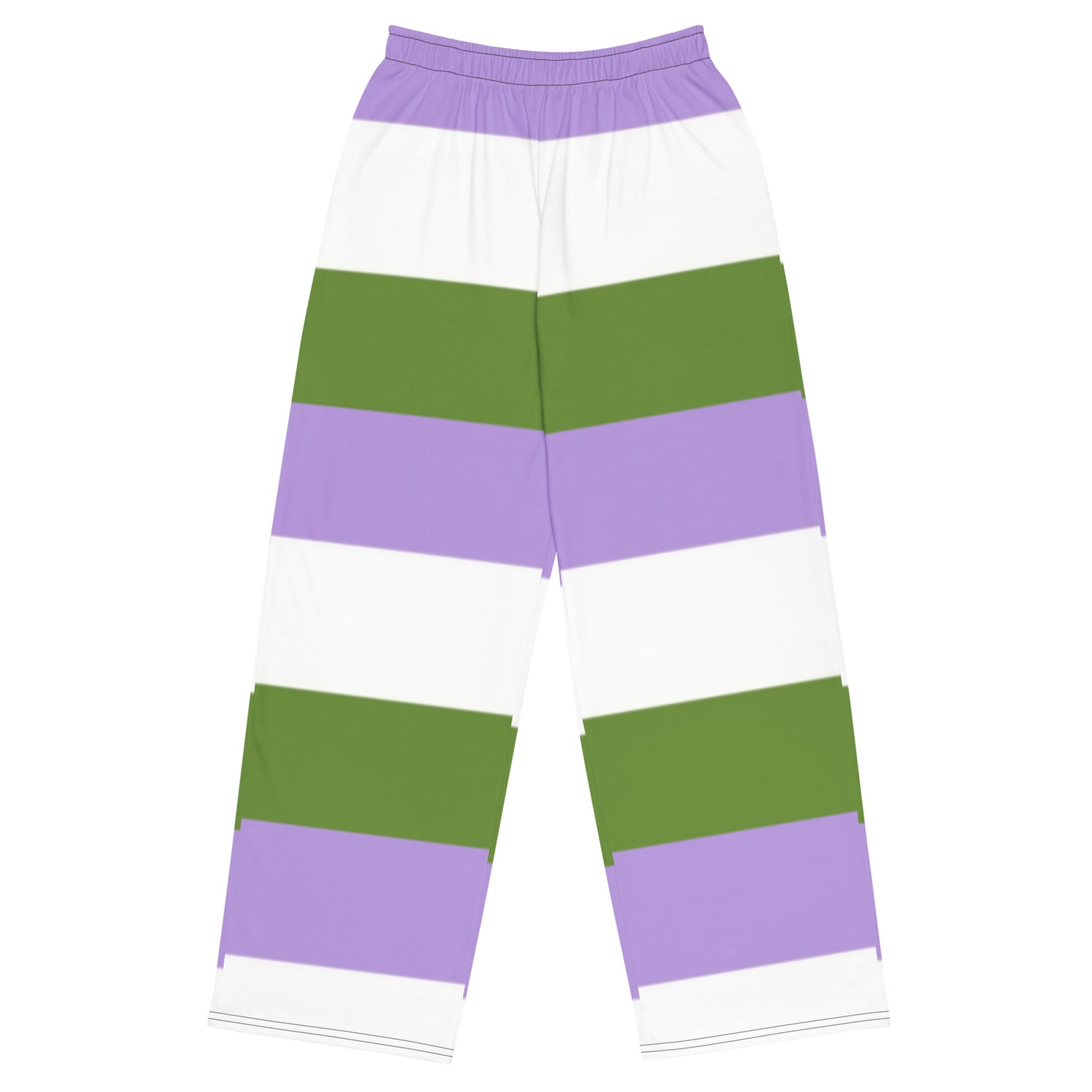 Genderqueer Pride Flag Wide-Leg Pants – Polyester Jersey