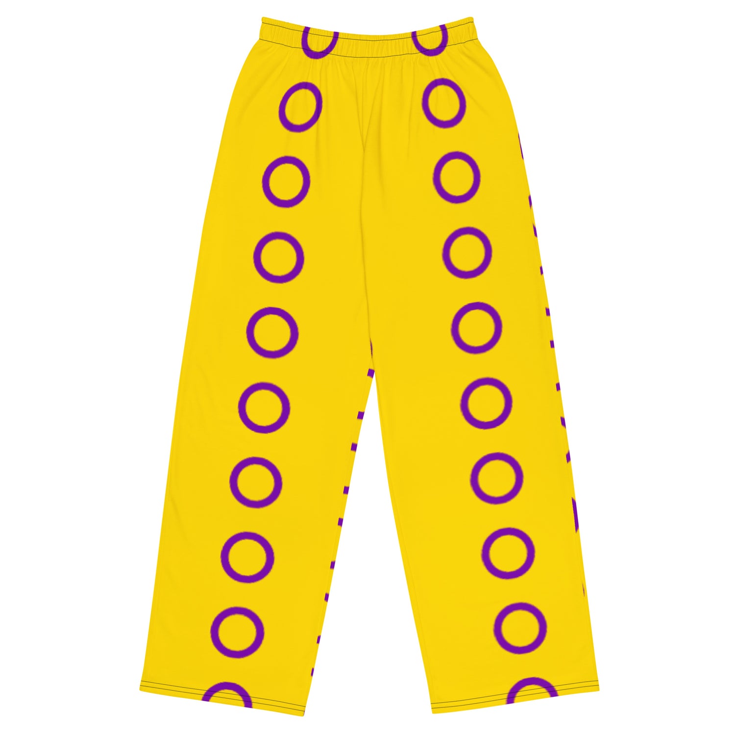 Intersex Pride Flag Wide-Leg Pants – Polyester Jersey