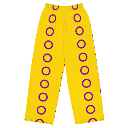 Intersex Pride Flag Wide-Leg Pants – Polyester Jersey