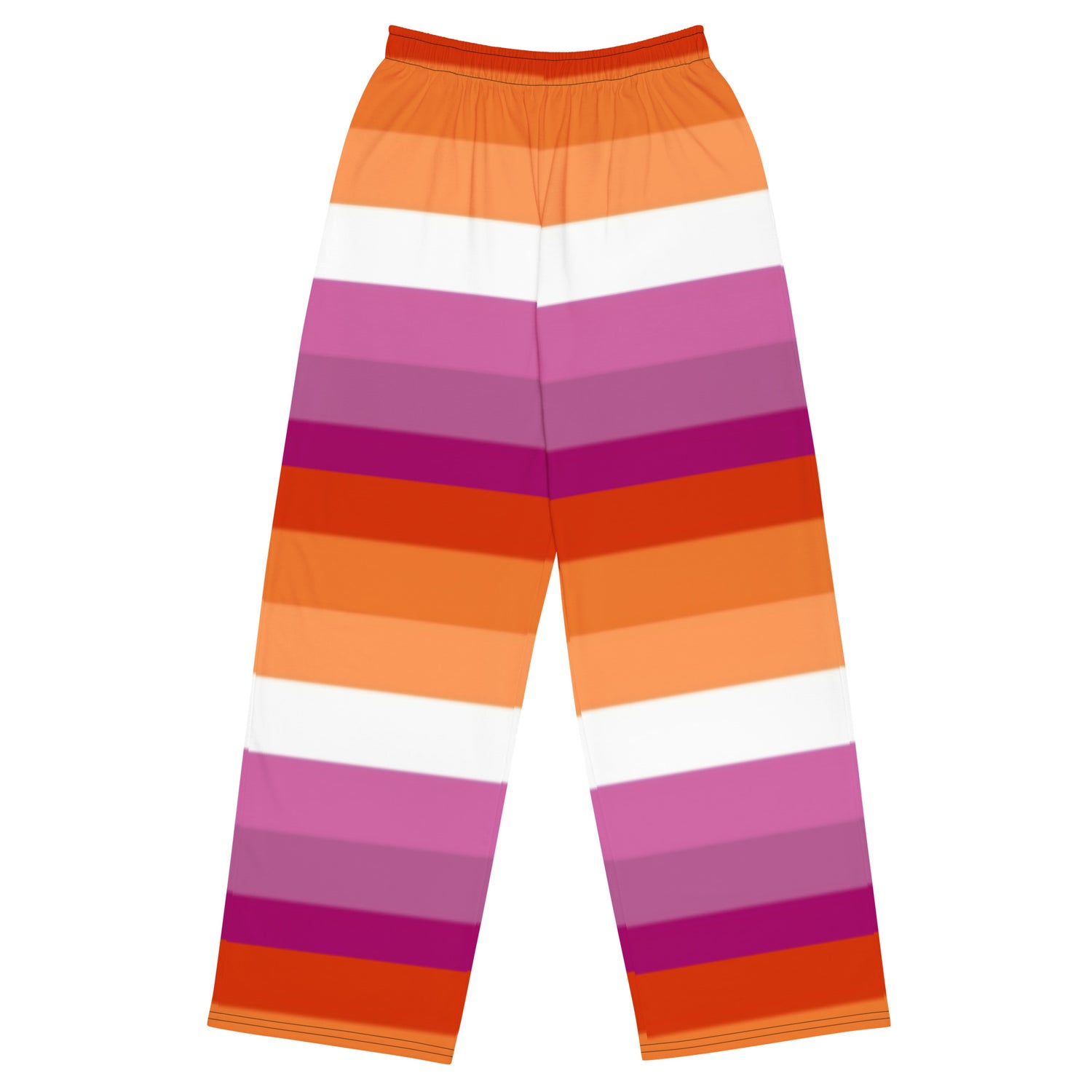 Lesbian Pride Flag Wide-Leg Pants – Polyester Jersey