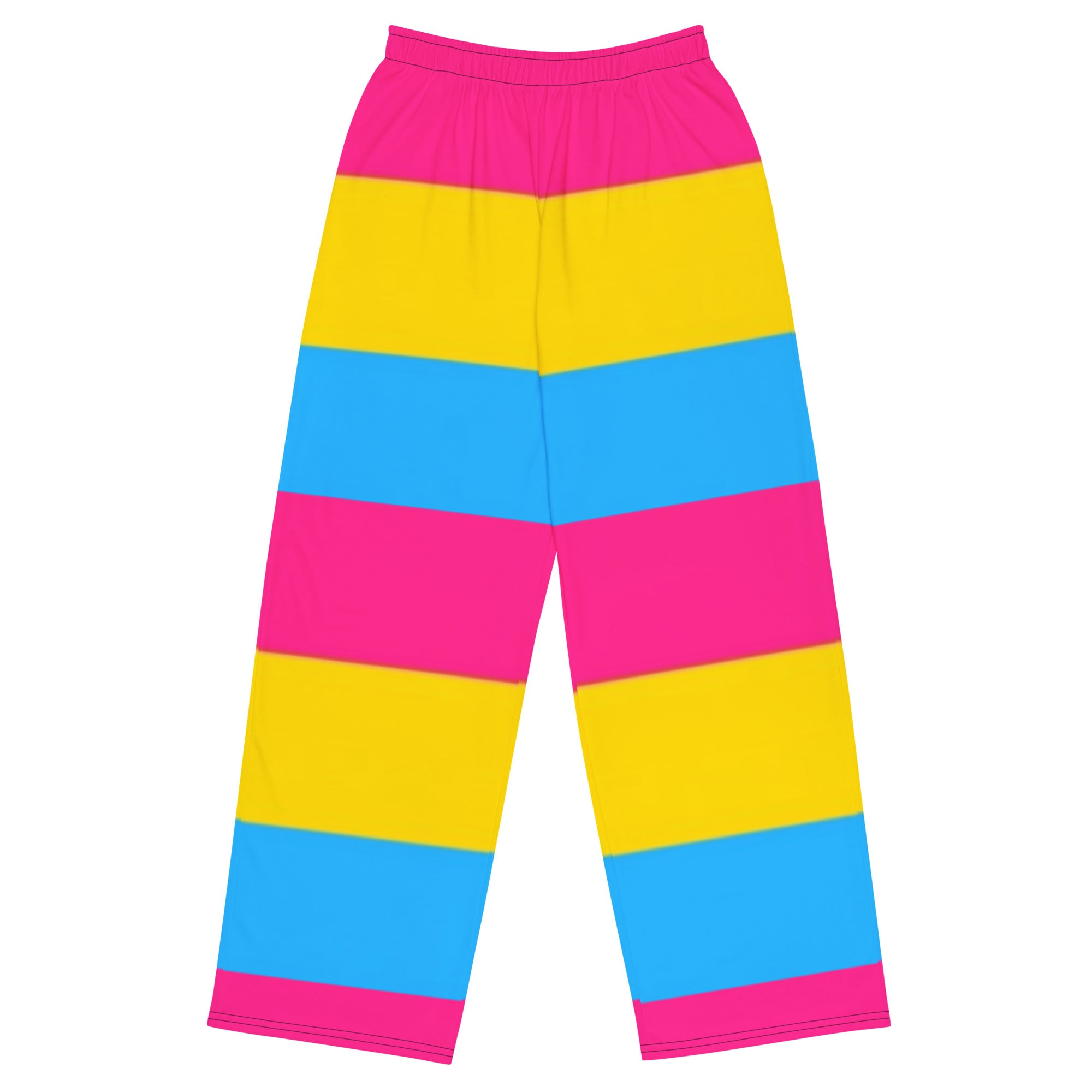 Pansexual Pride Flag Wide-Leg Pants – Polyester Jersey