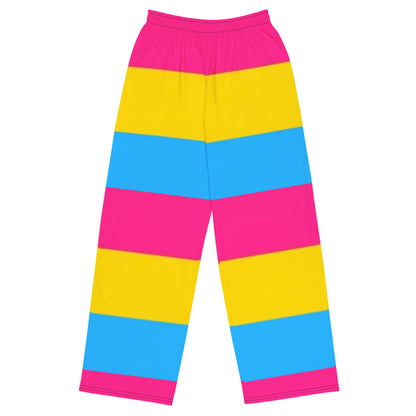 Pansexual Pride Flag Wide-Leg Pants – Polyester Jersey