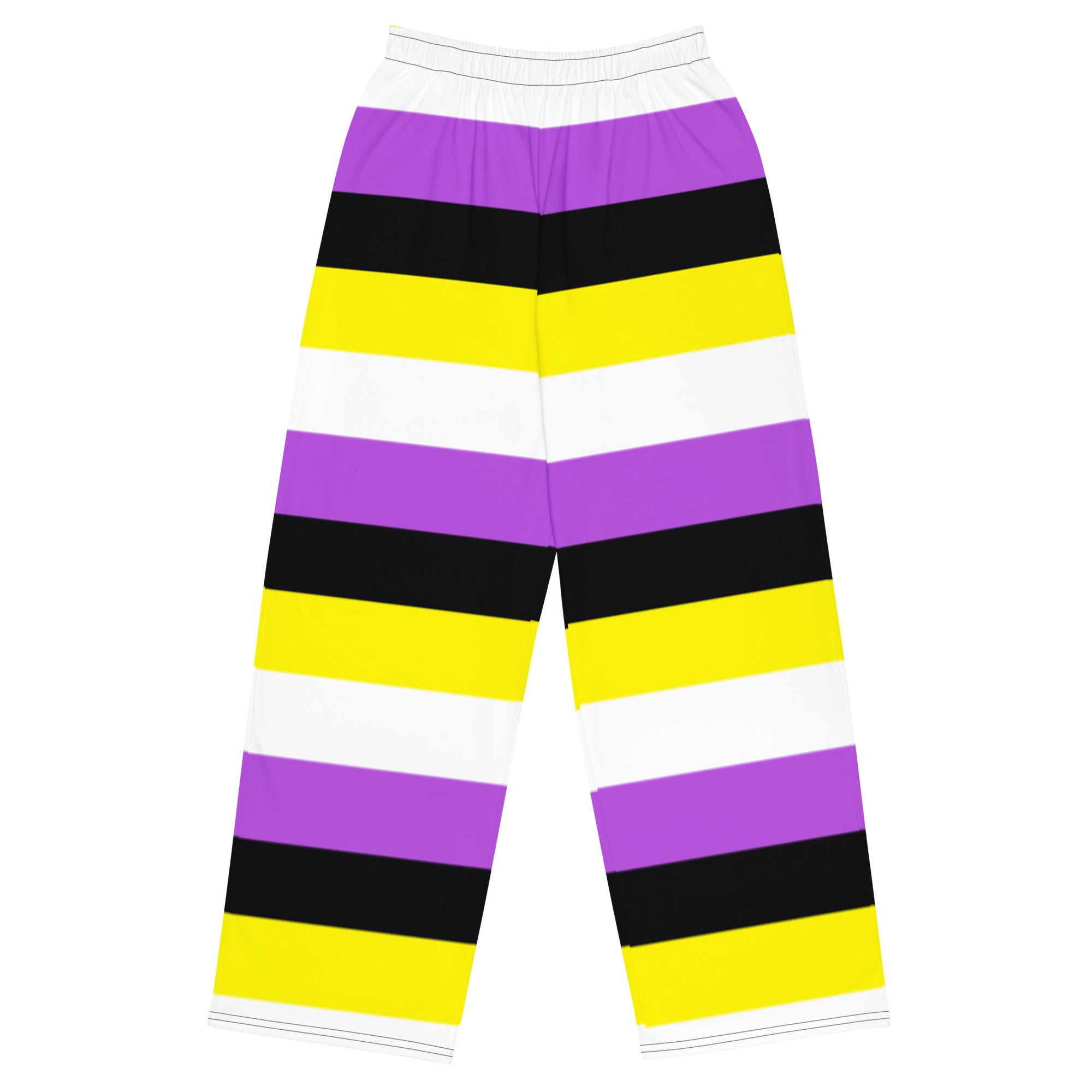 Non-Binary Pride Flag Wide-Leg Pants – Polyester Jersey